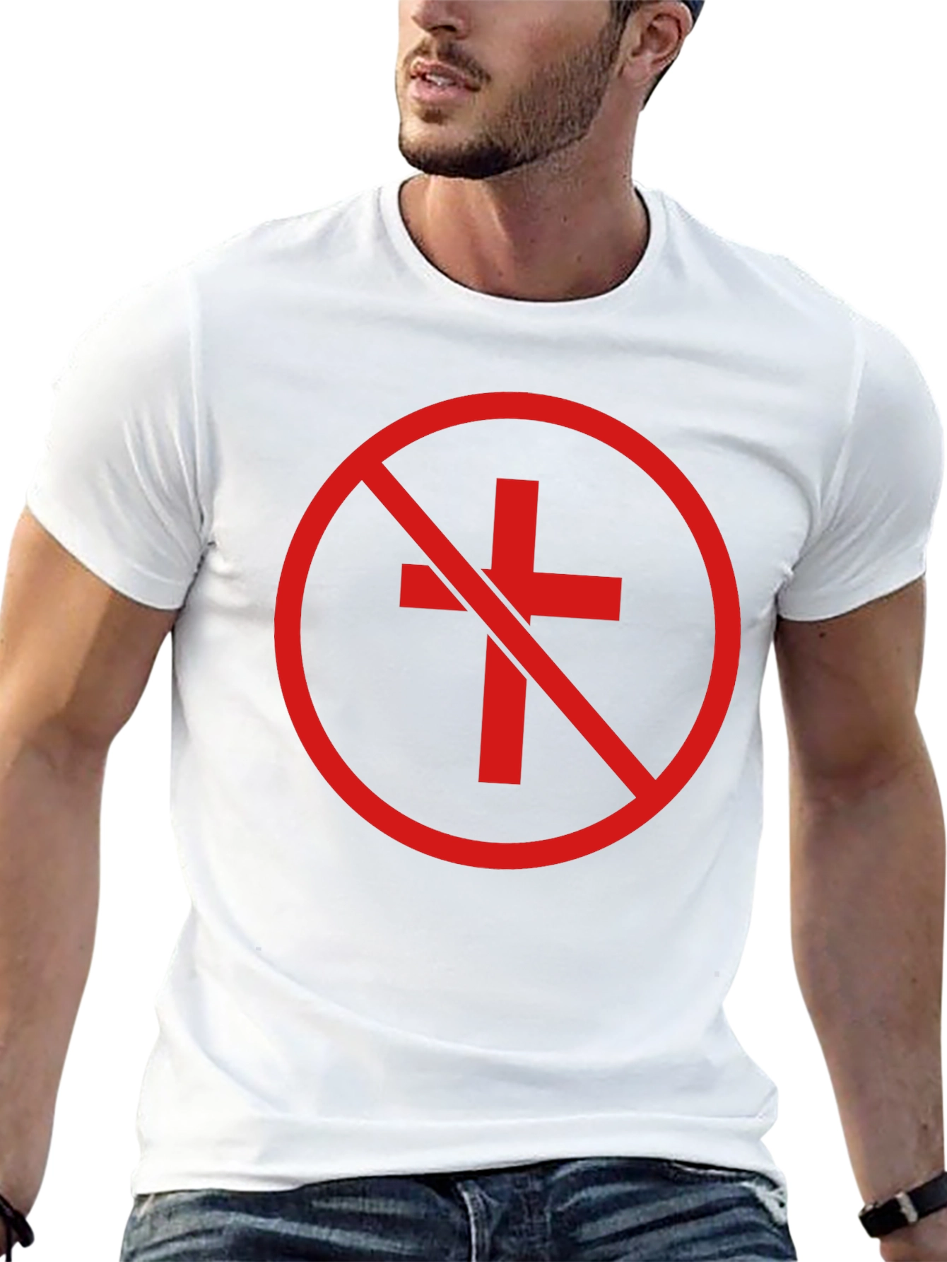 Anti-Christian Cross T-Shirt - Atheist Symbol