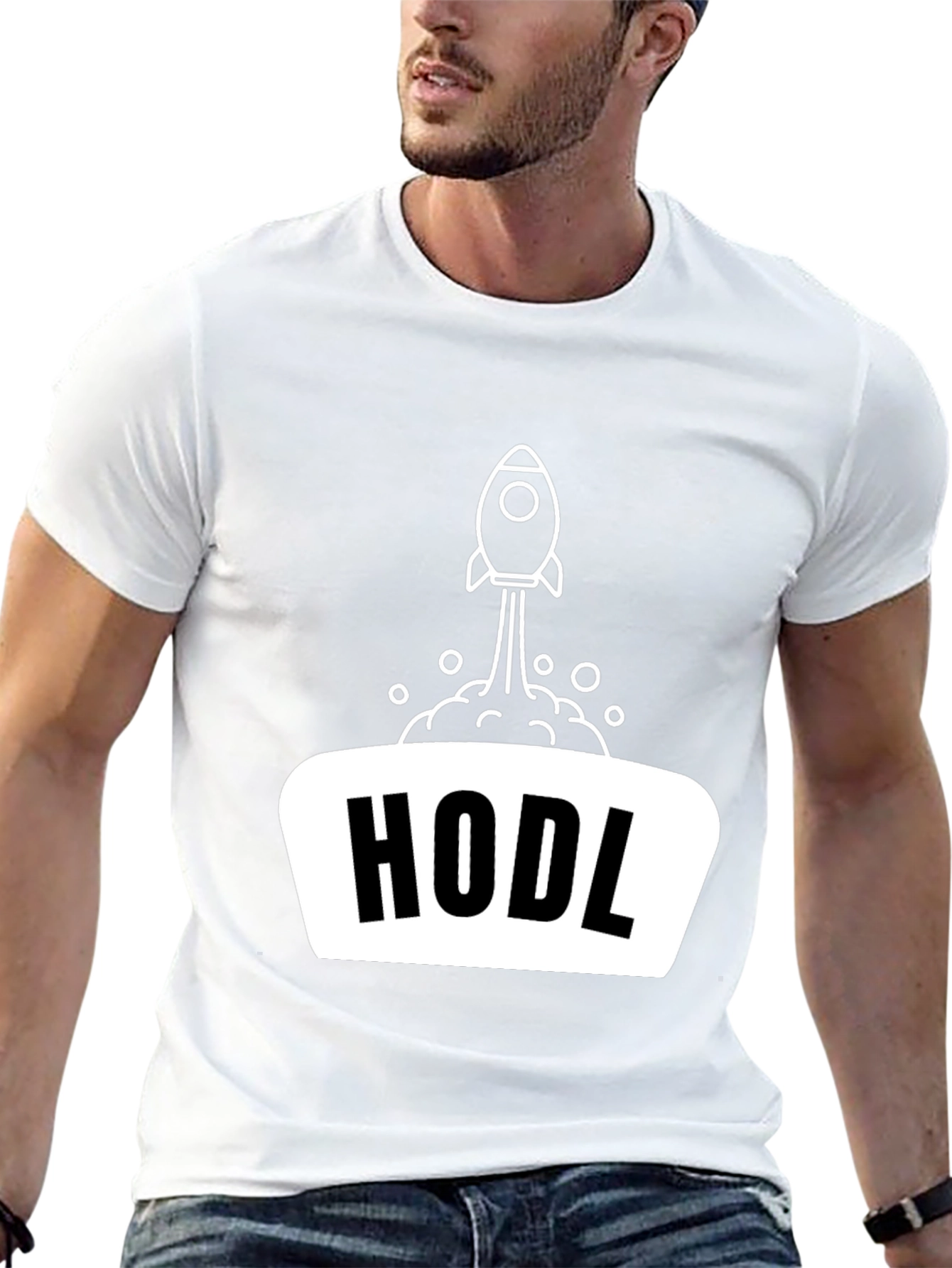 HODL Rocket Black T-Shirt - Crypto Investor Apparel