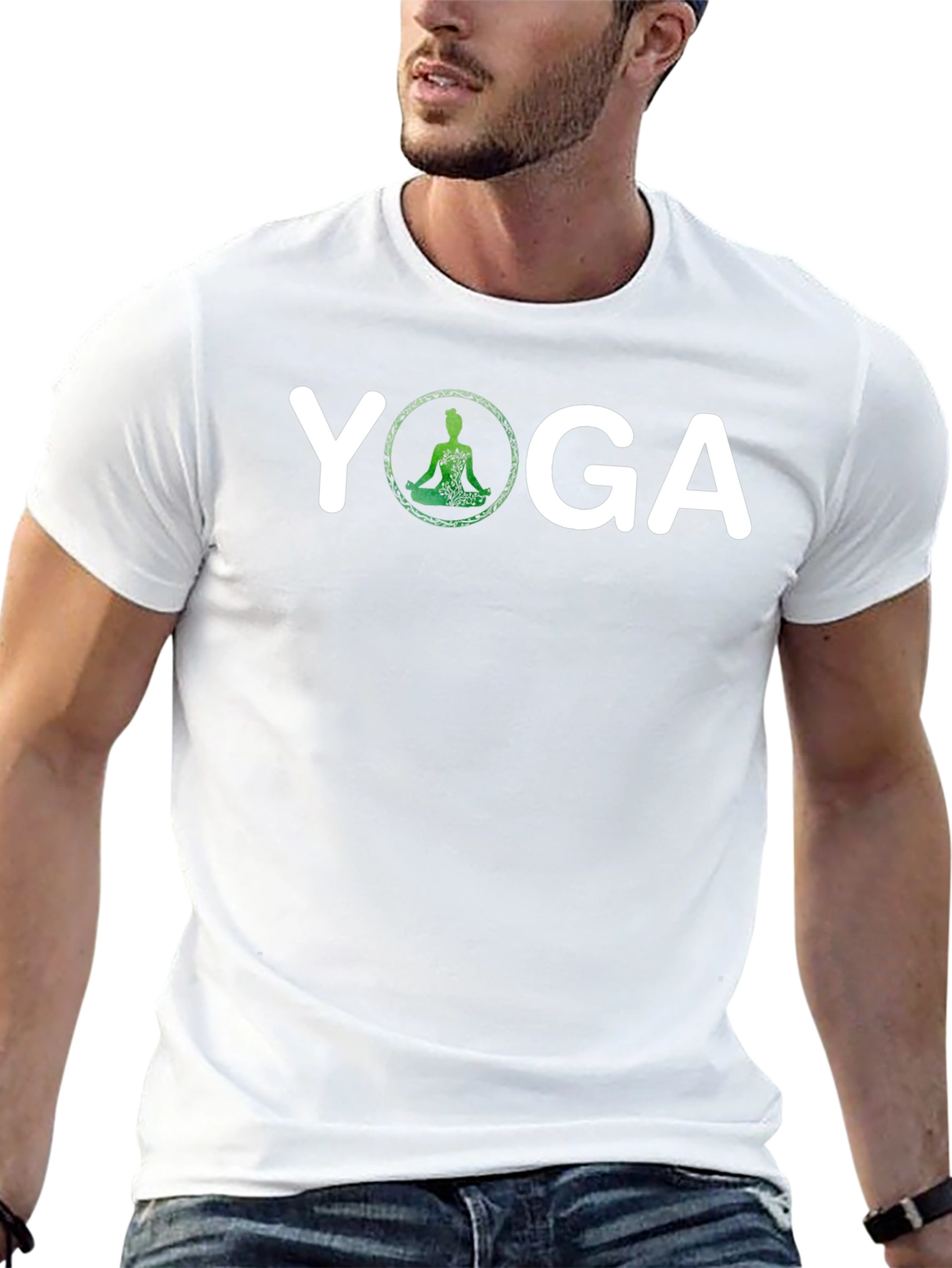 Yoga Graphic T-Shirt - Meditating Silhouette Design