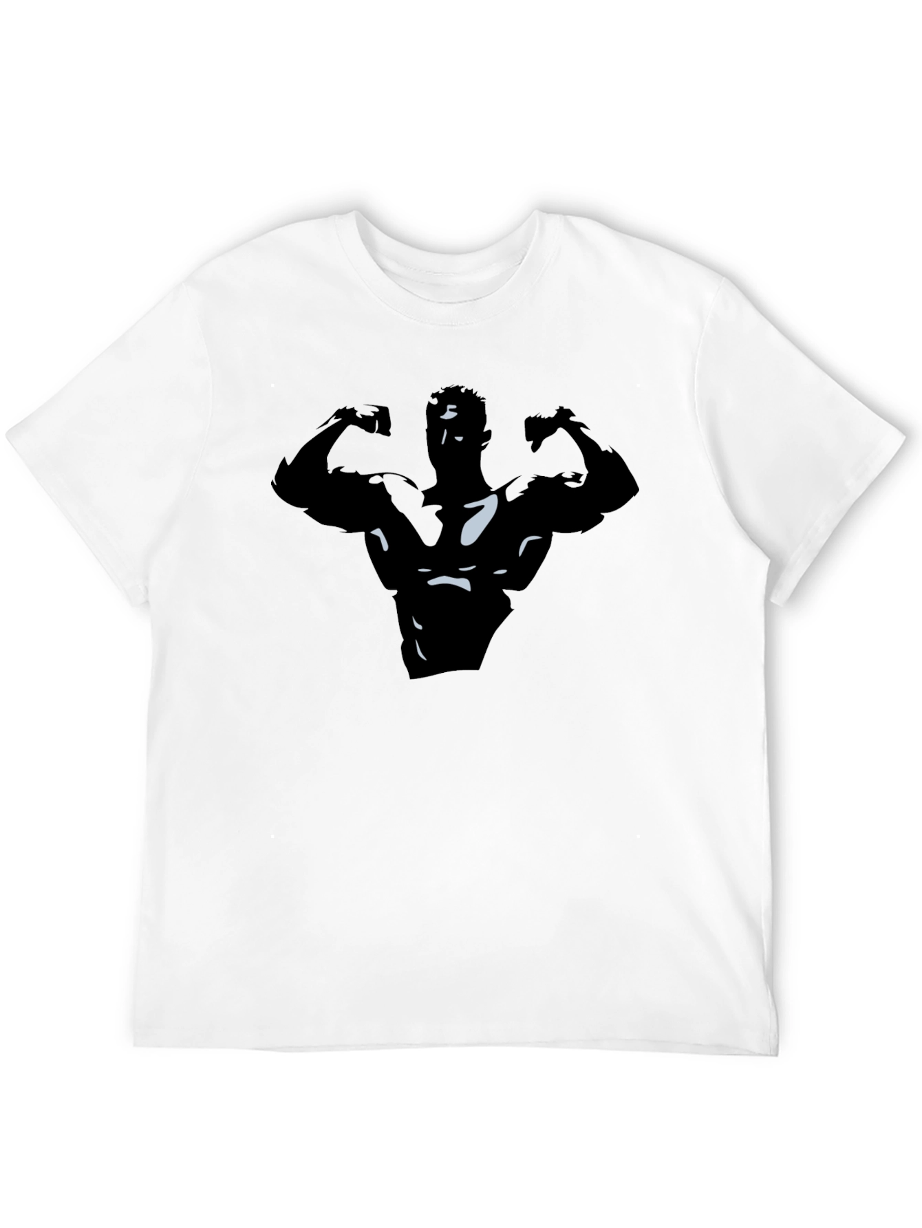 Bodybuilder Graphic Tee - Black Cotton Shirt