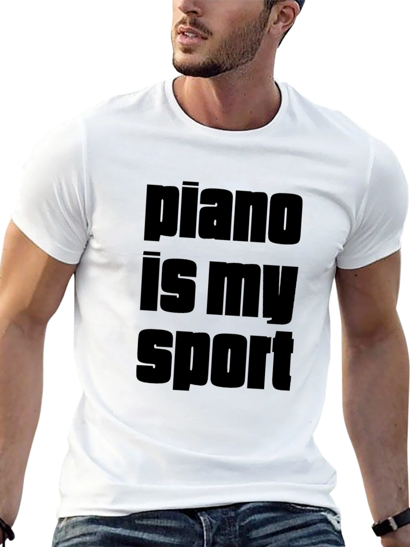 Piano Is My Sport Black Graphic Tee