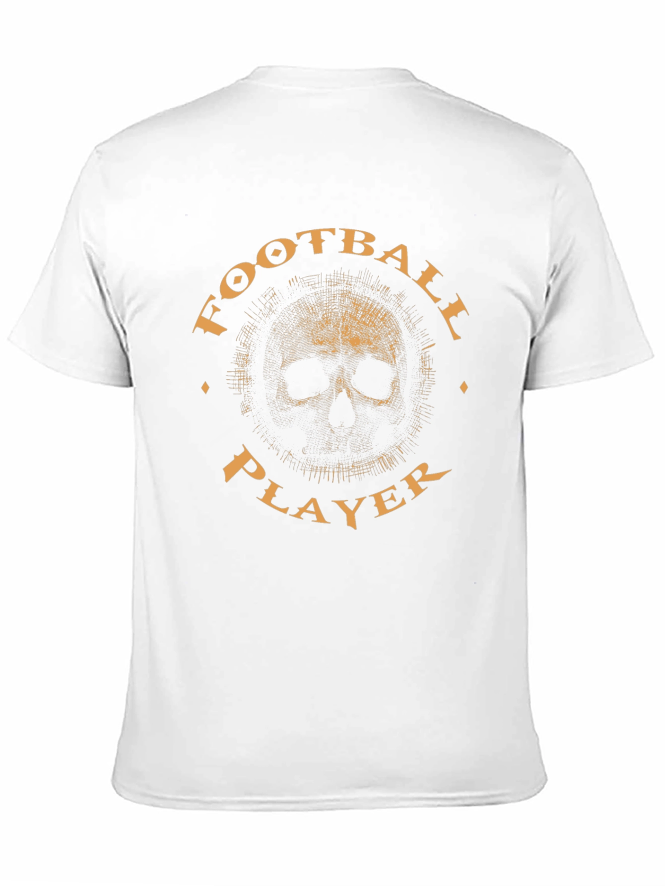 Football Player Skull Graphic Black T-Shirt