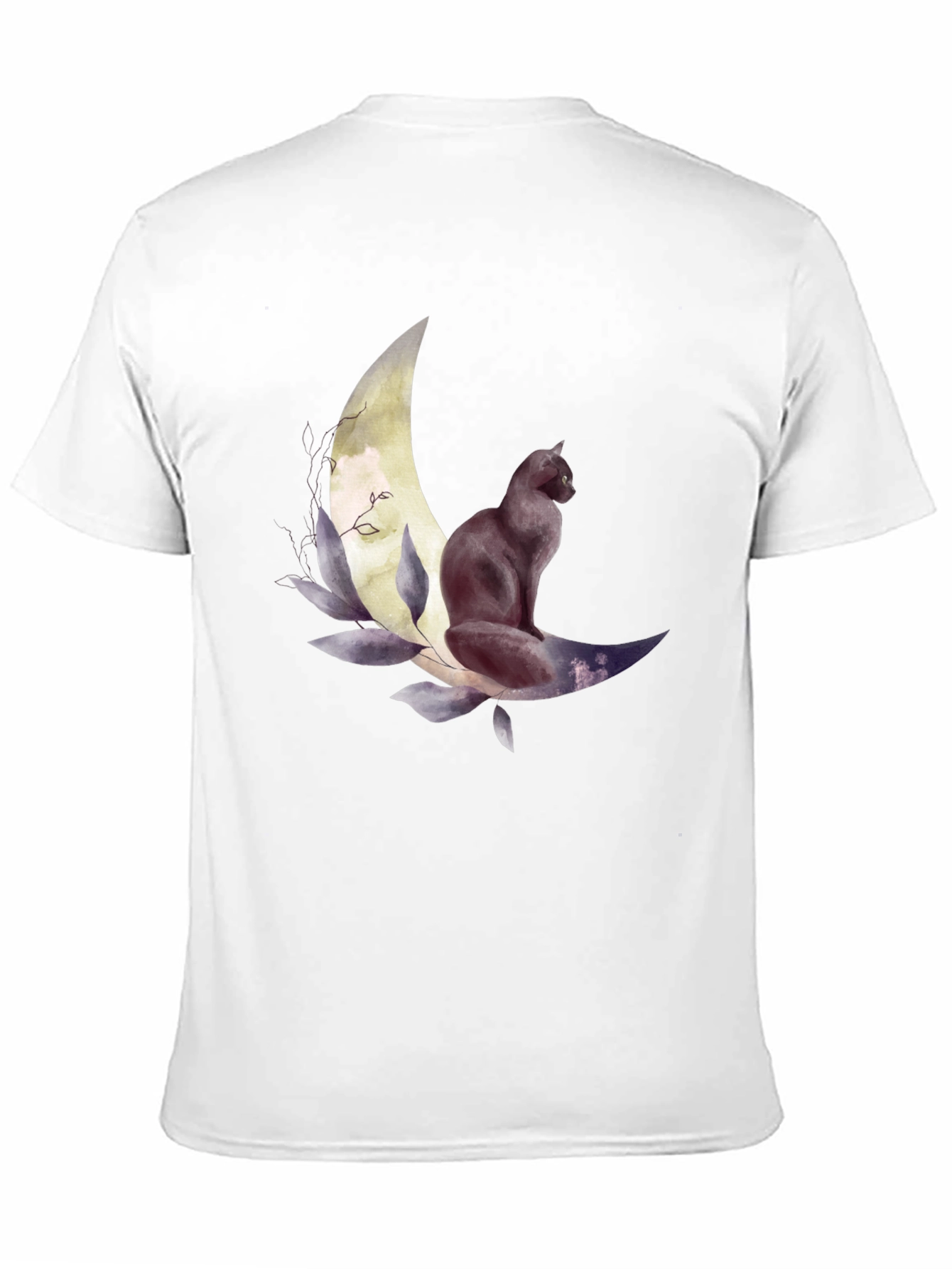 Black Cat Moon Graphic Tee - Stylish Unisex T-Shirt