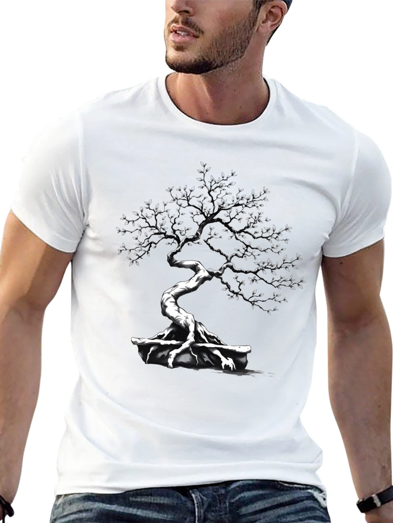 Bonsai Tree Graphic T-Shirt - Artistic Design