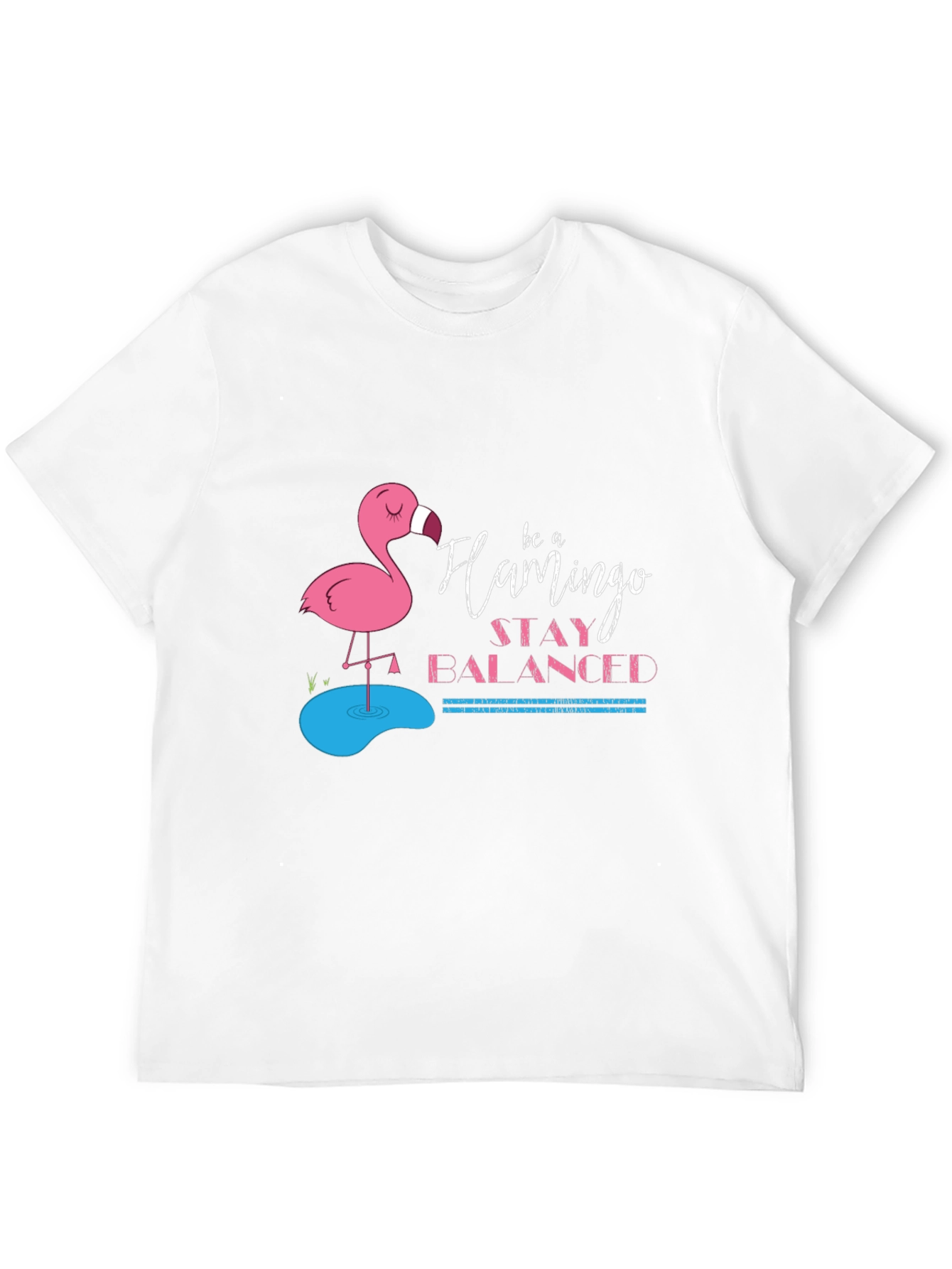 Be a Flamingo Stay Balanced Black T-Shirt