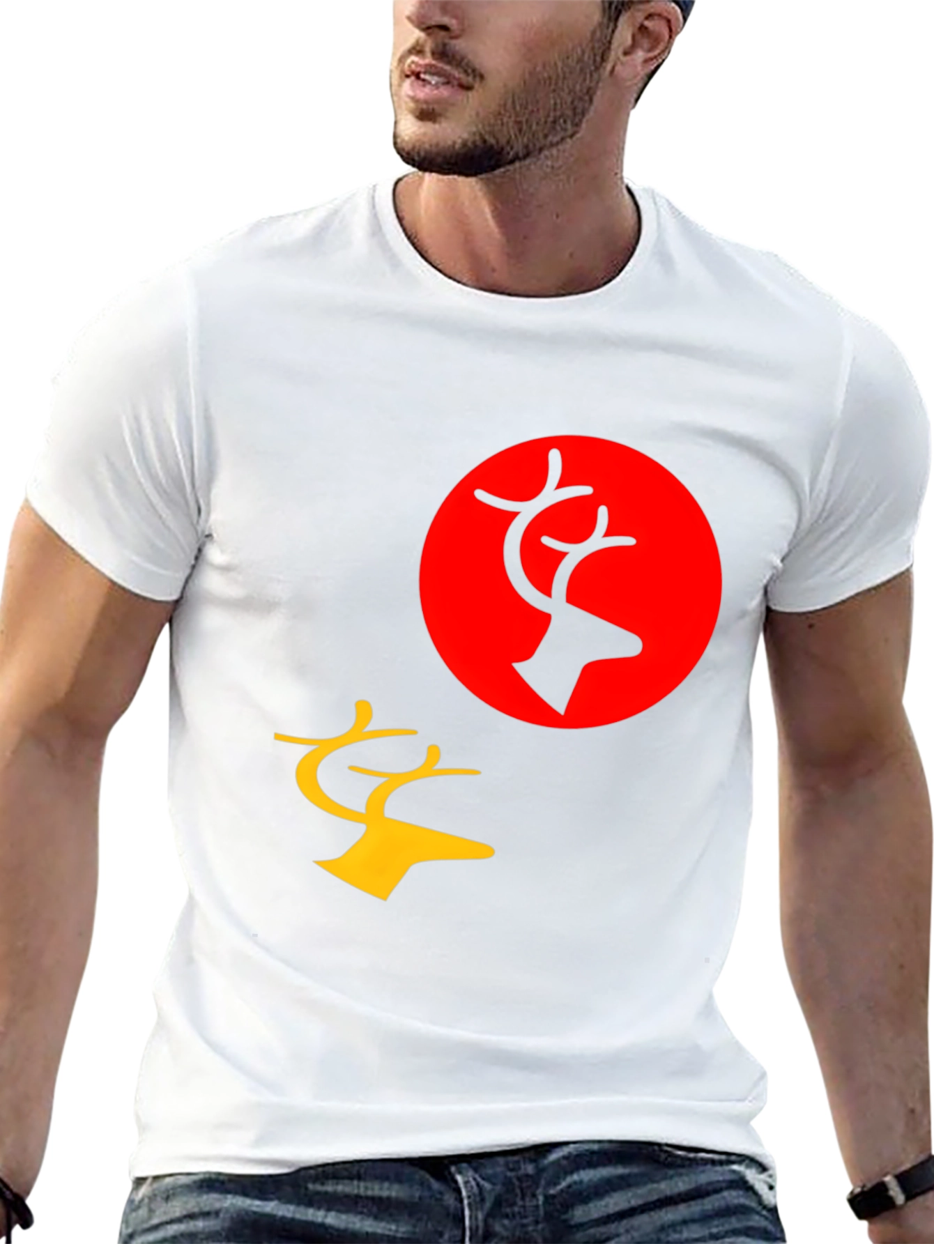 Black Deer Graphic Tee - Bold and Stylish