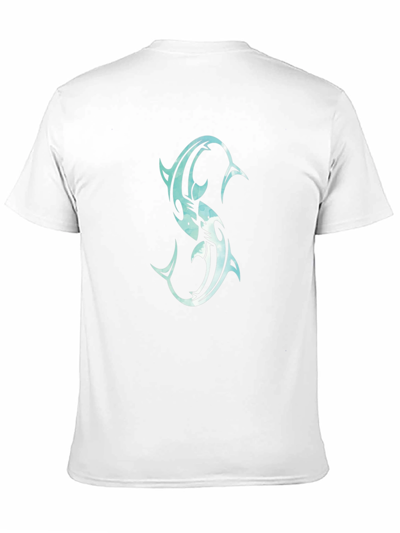 Black Tee with Tribal Dolphin Design