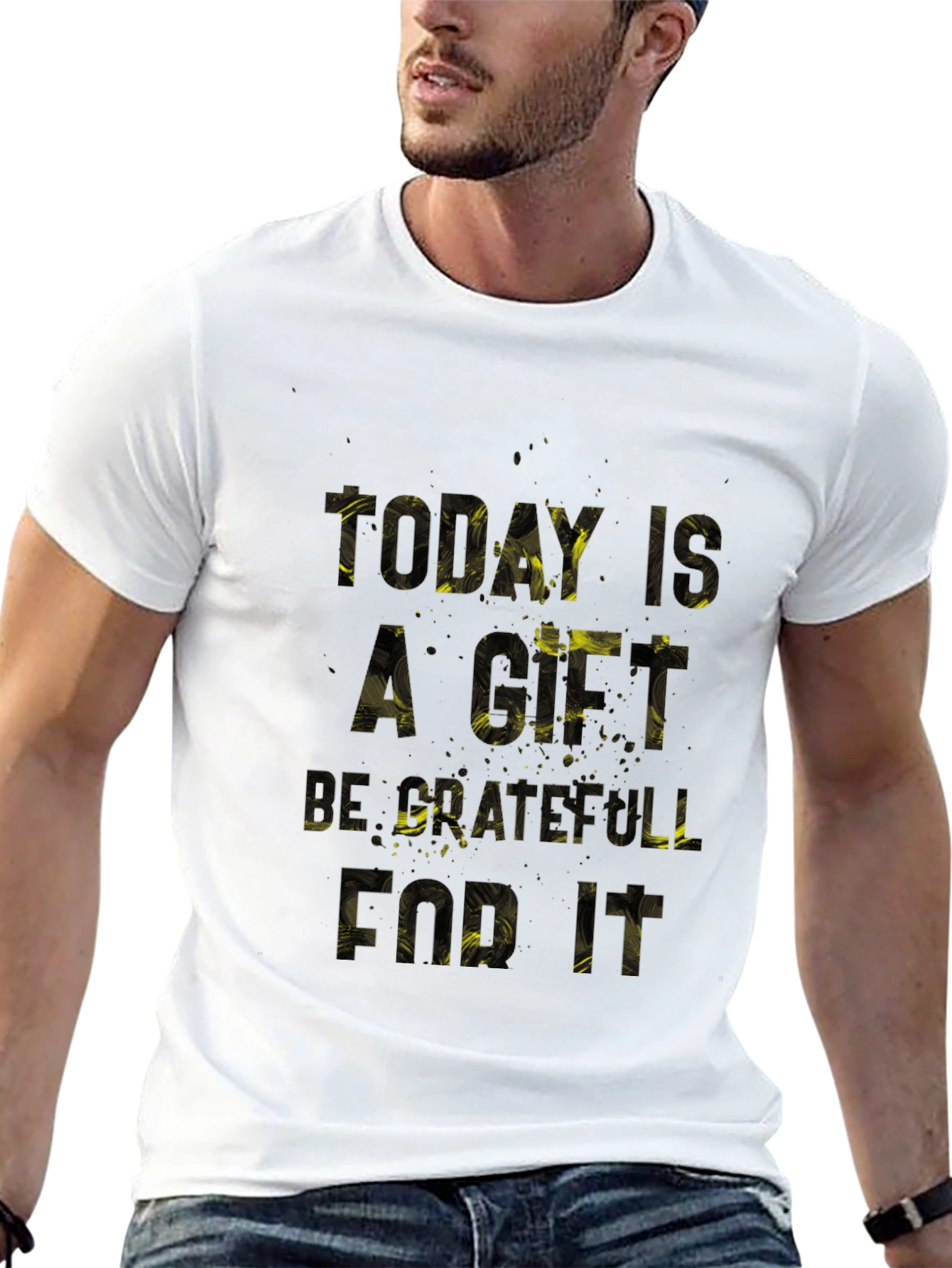 Grateful Today Black Graphic T-Shirt