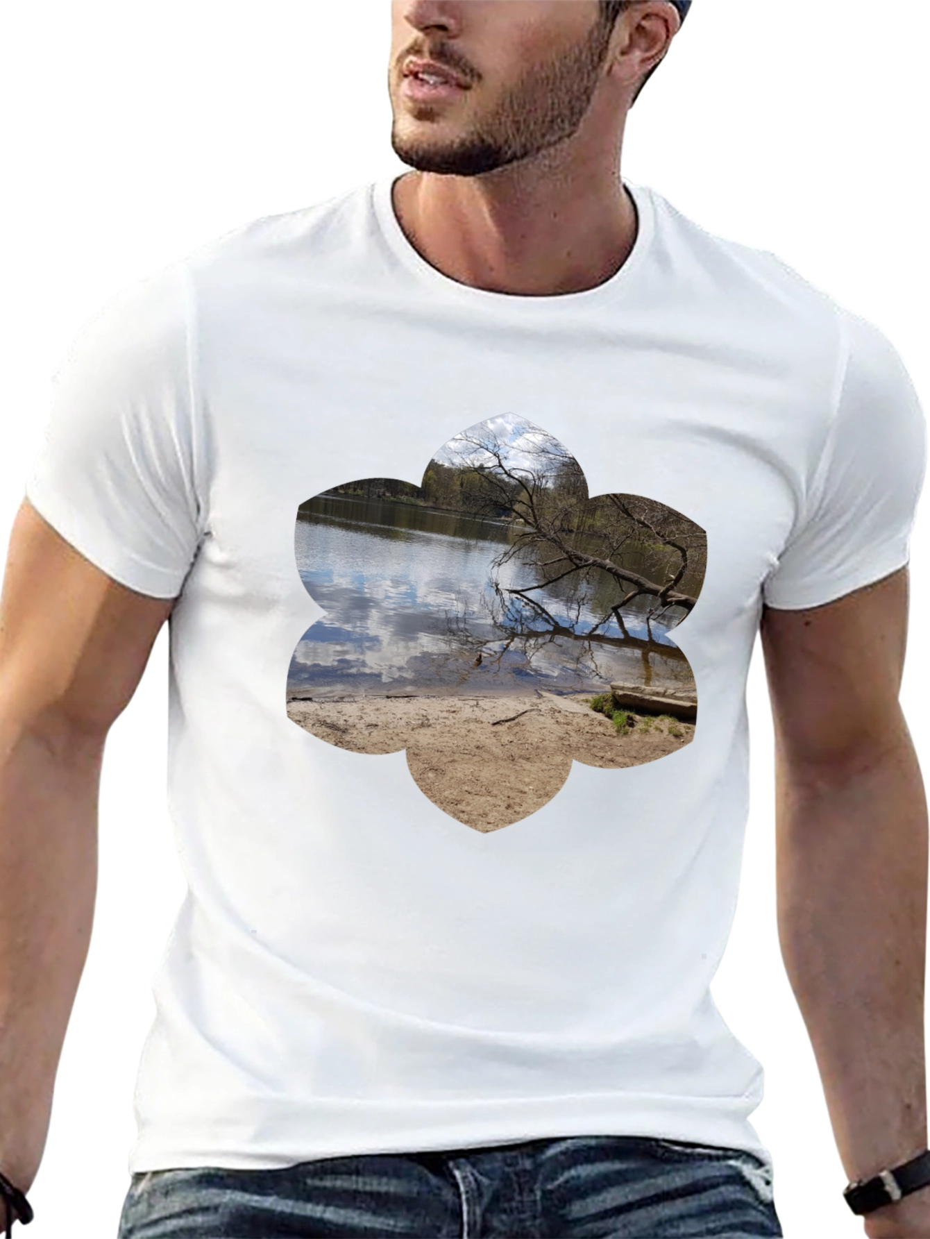 Nature Scene Graphic Tee - Black