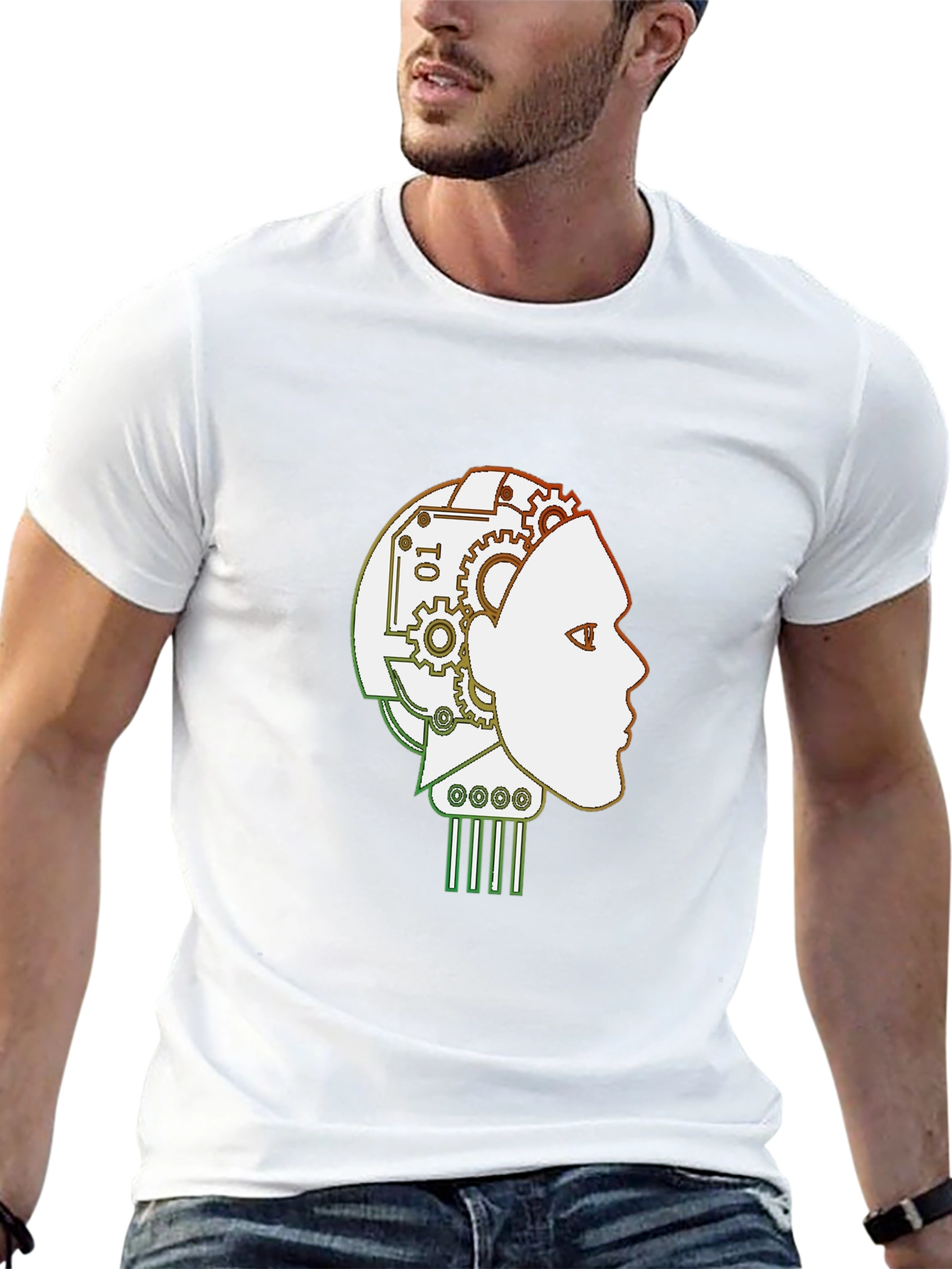Robot Mind T-Shirt - Stylish AI Head Design