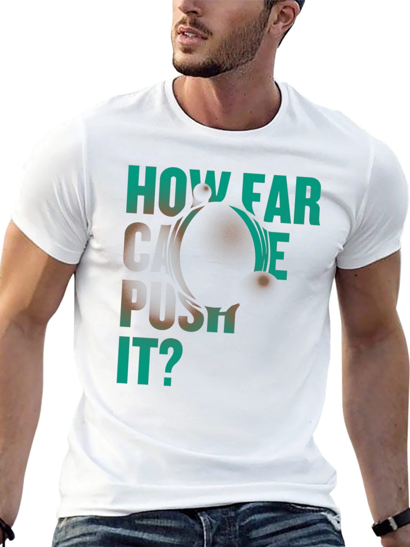 How Far Can We Push It? Black Graphic T-Shirt