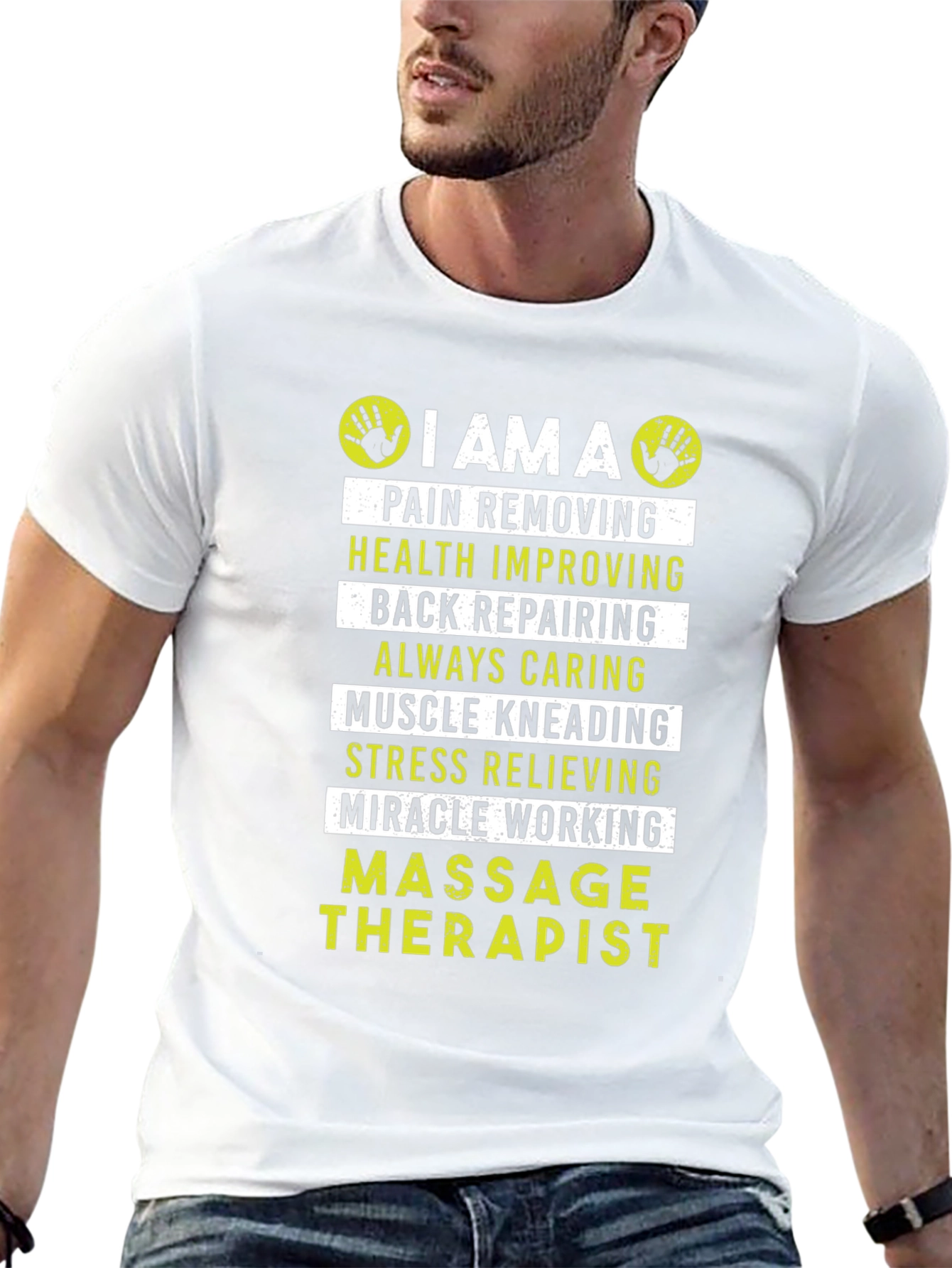 Massage Therapist T-Shirt - Pain Removing Health Improving Design