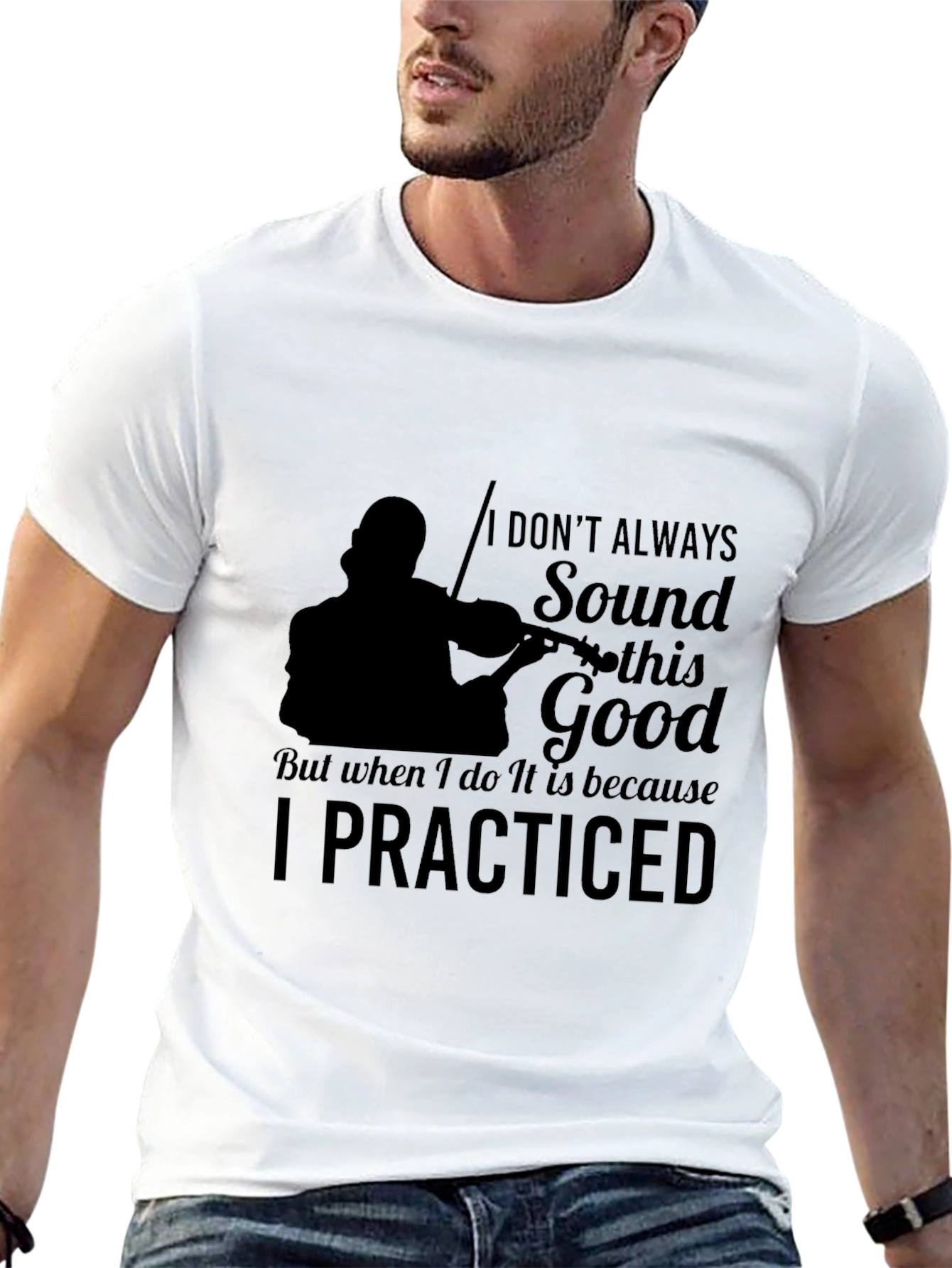 Violin Practice Black T-Shirt - Musician Tee