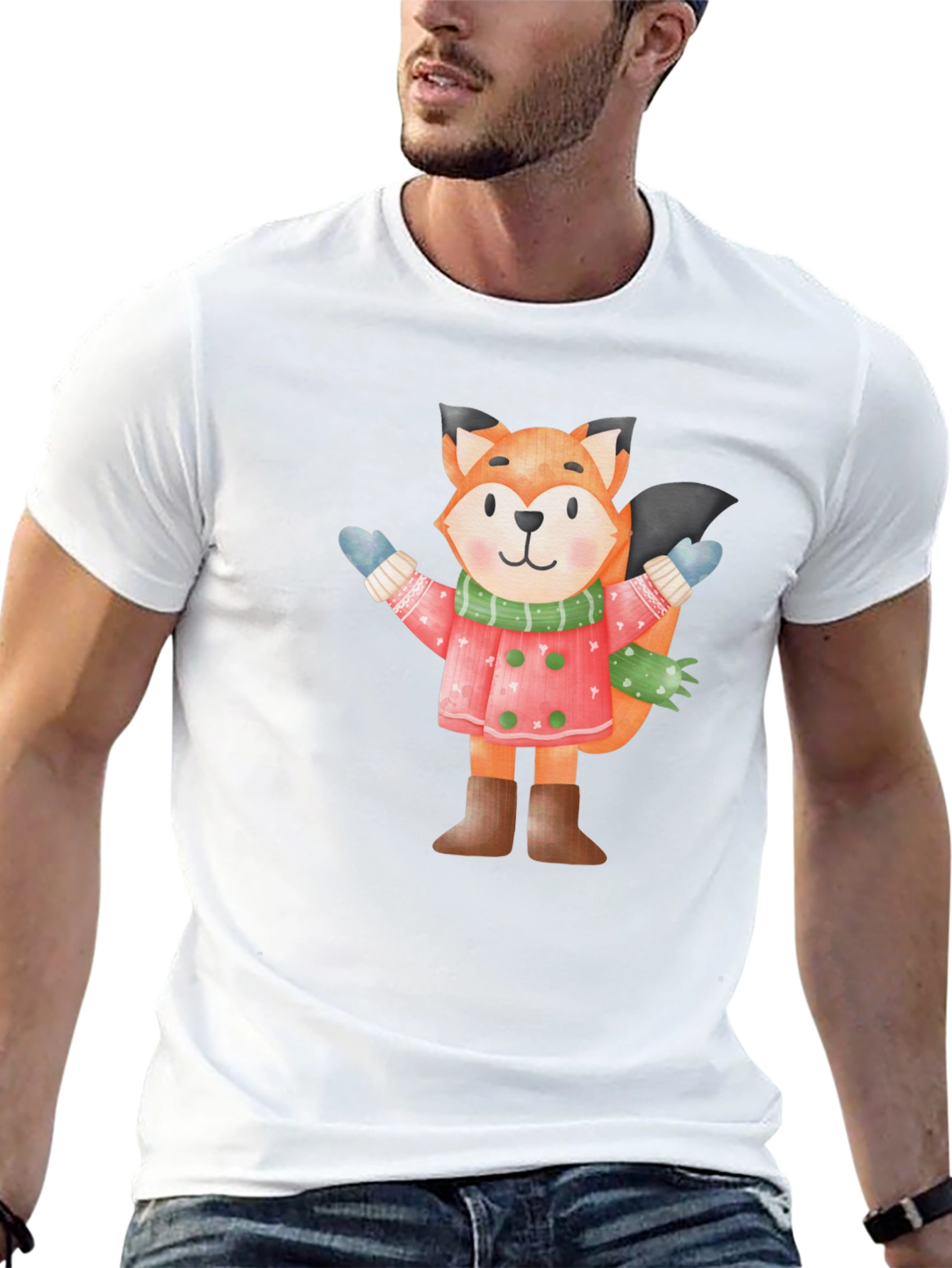 Fox Winter Cartoon T-Shirt