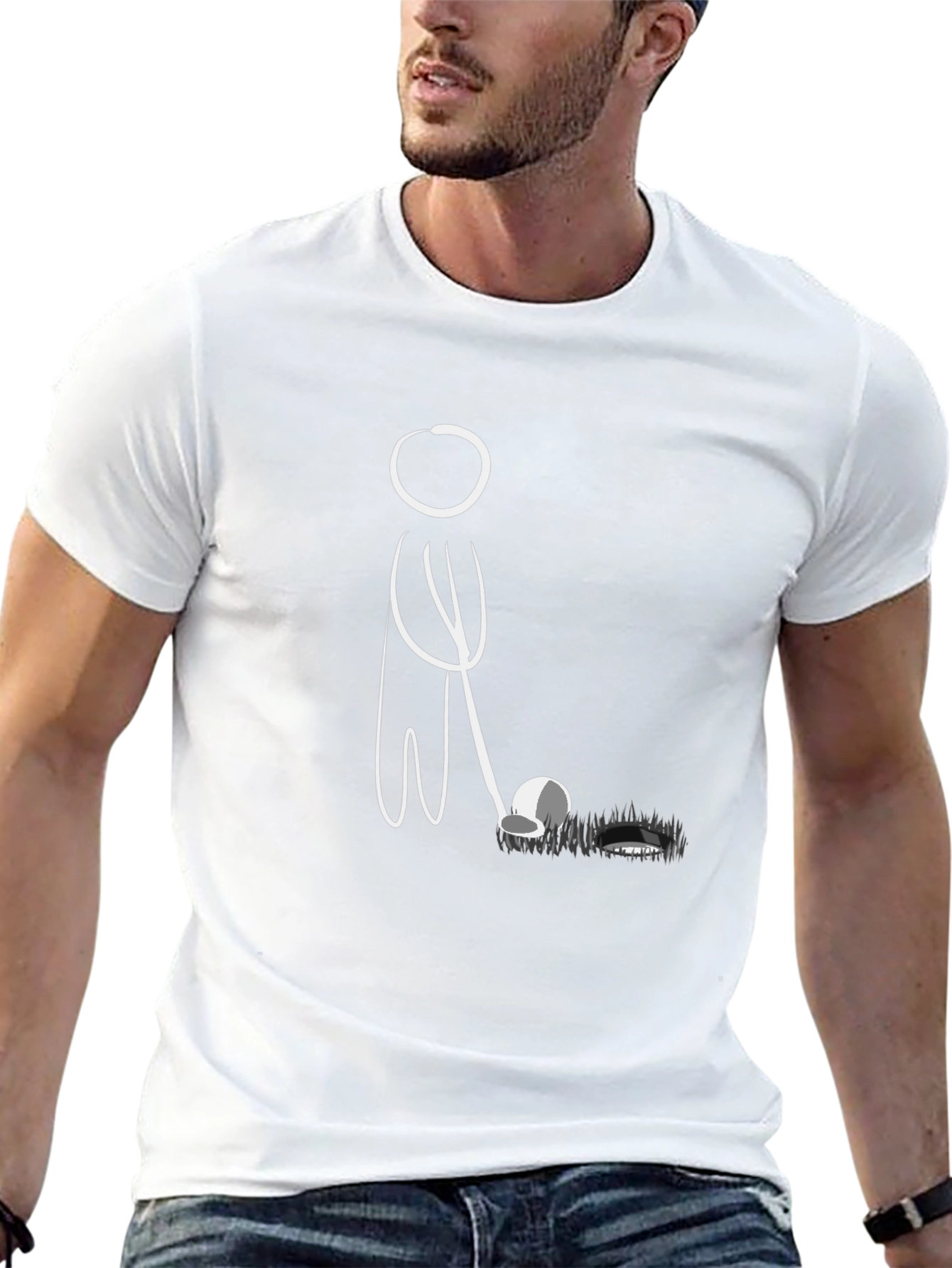 Golf Stick Figure Graphic Tee - Black