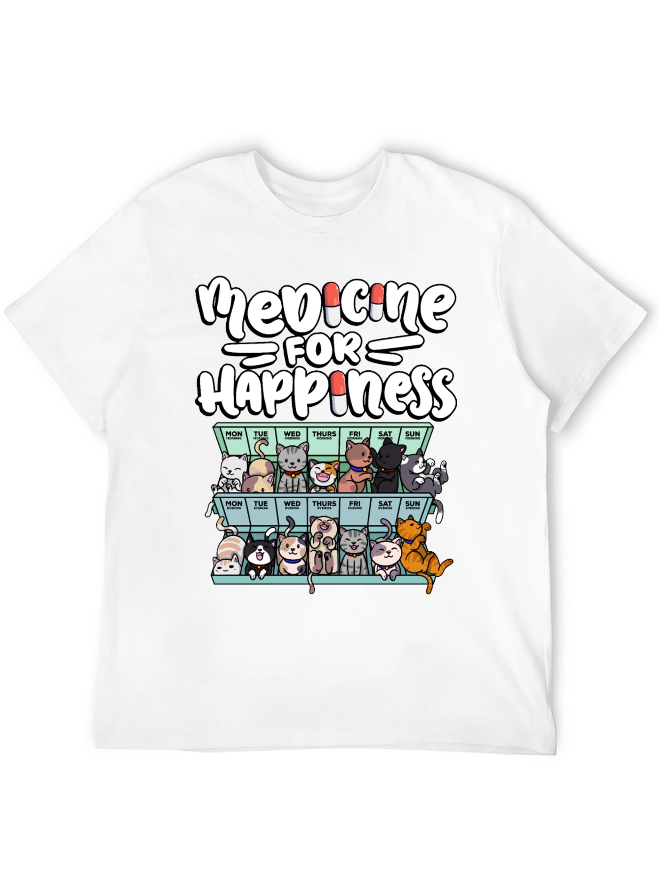 Medicine for Happiness Cat T-Shirt