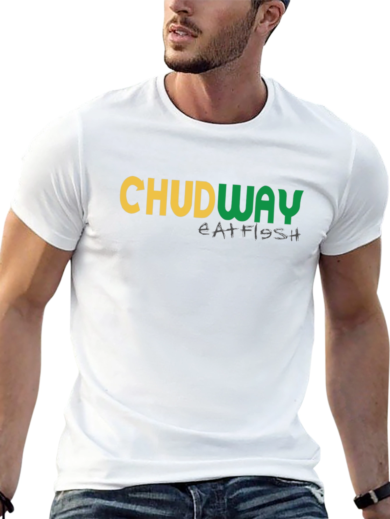 Chudway Eat Fish Graphic T-Shirt - Black