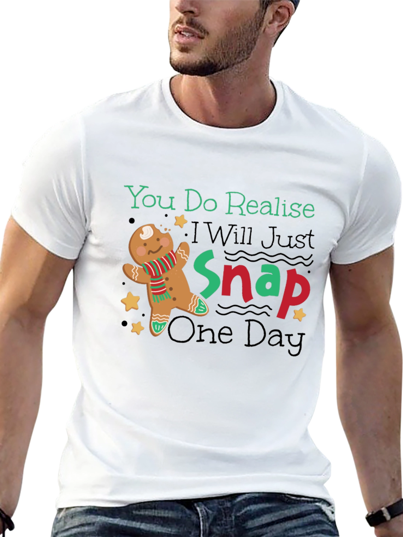Gingerbread Man Snap Funny T-Shirt