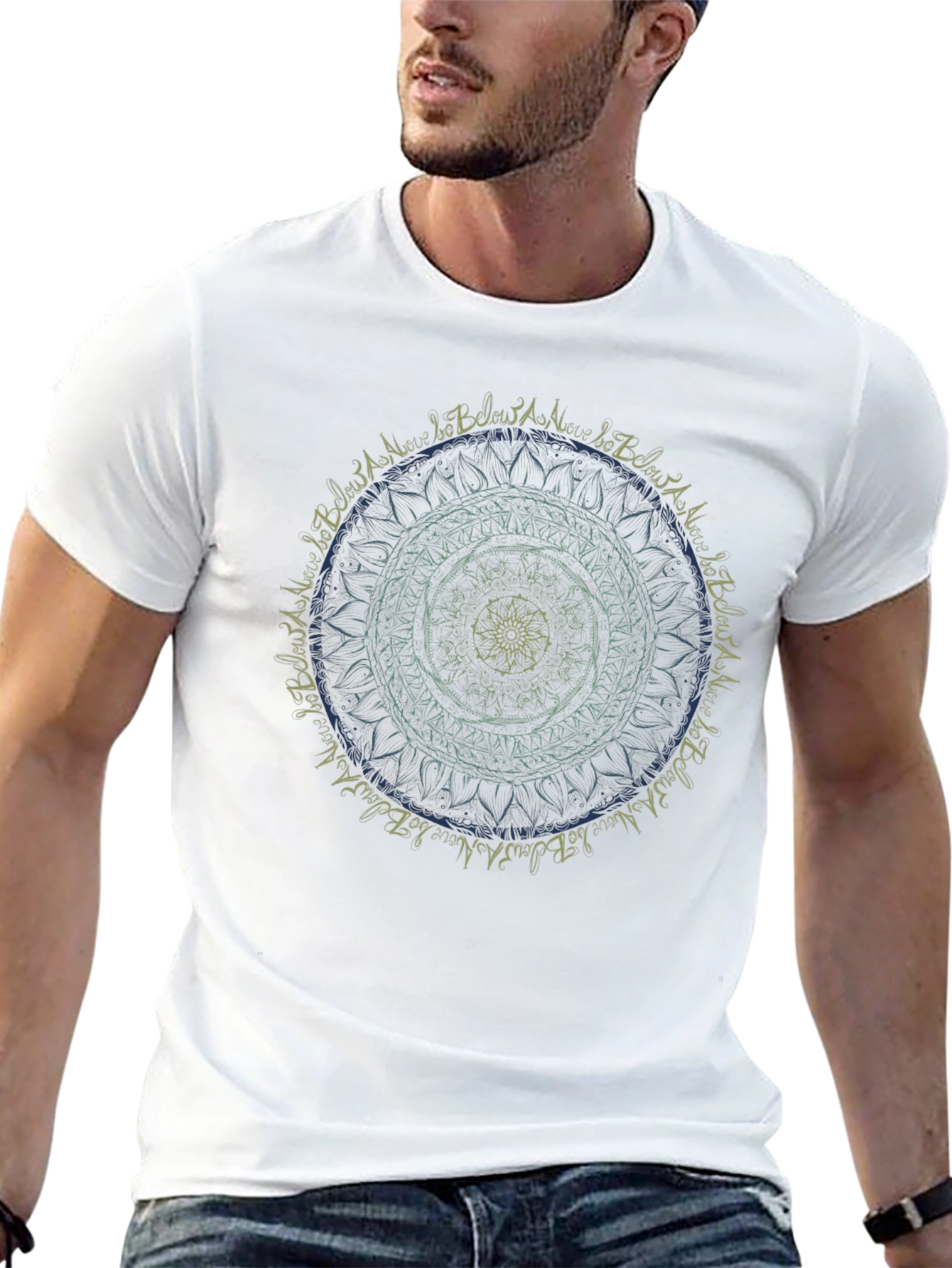 Mandala Graphic Print Black T-Shirt
