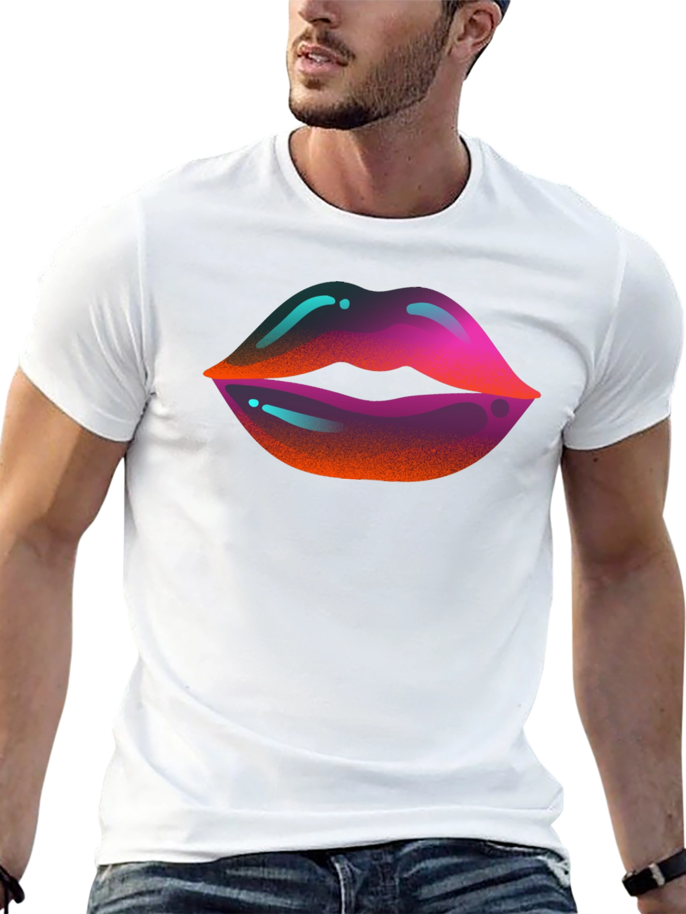 Vaporwave Lips Graphic T-Shirt
