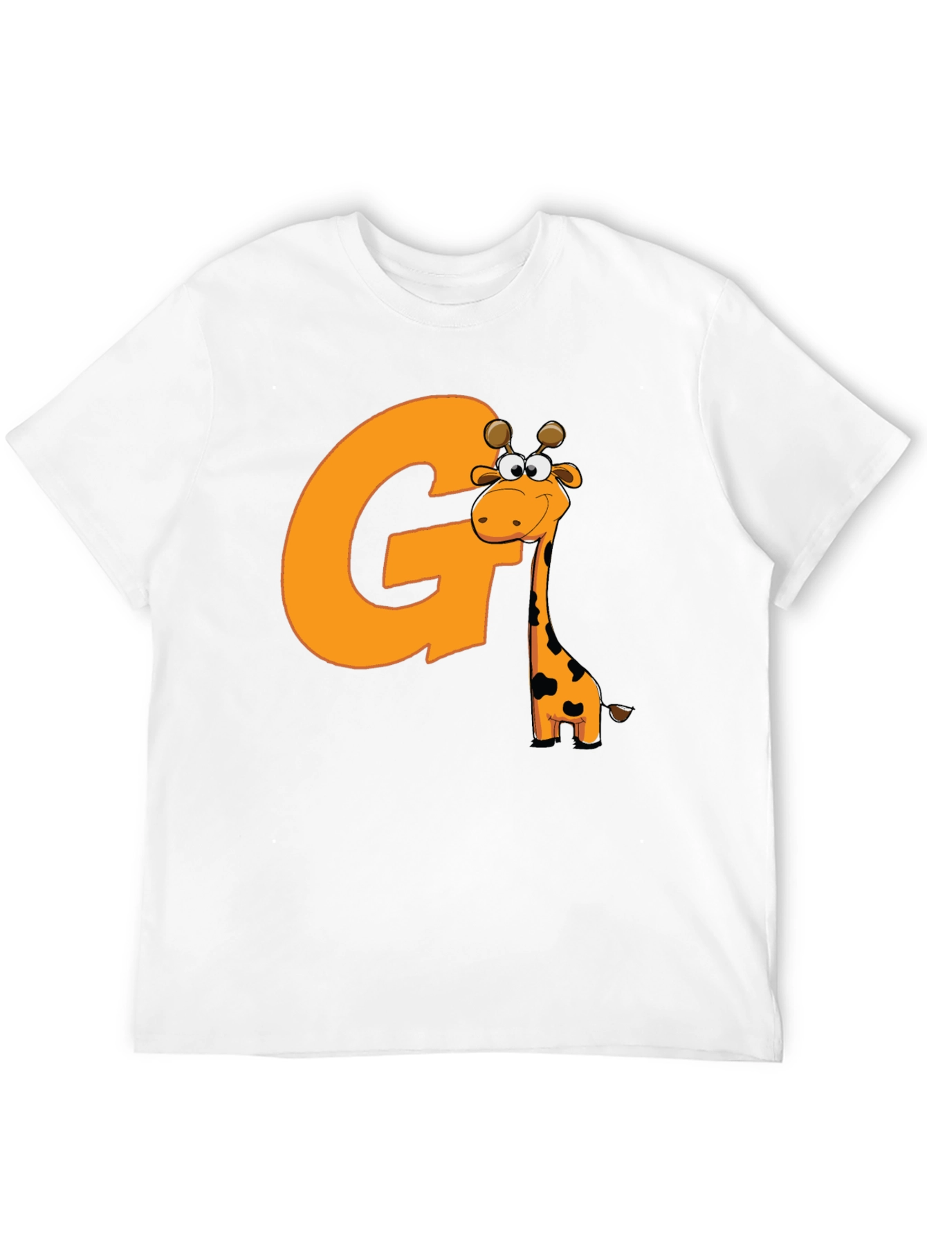 Fun Giraffe Initial G Black T-Shirt