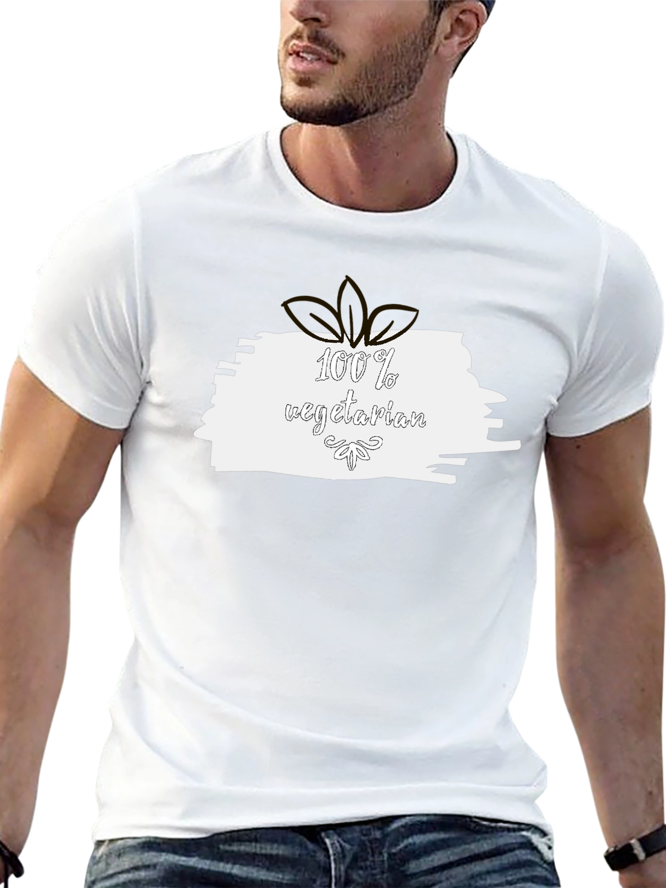 100% Vegetarian Black T-Shirt