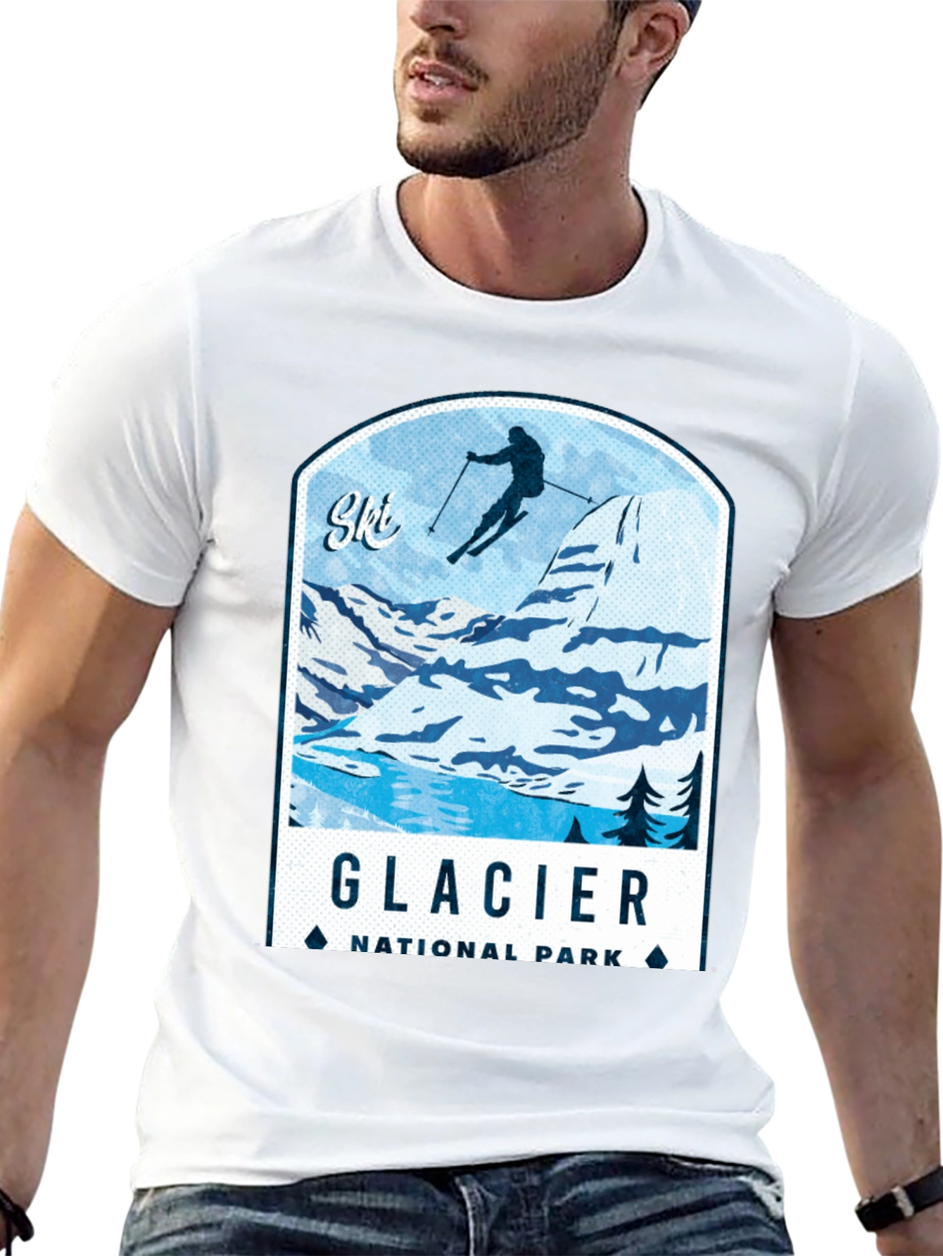Glacier National Park Ski T-Shirt