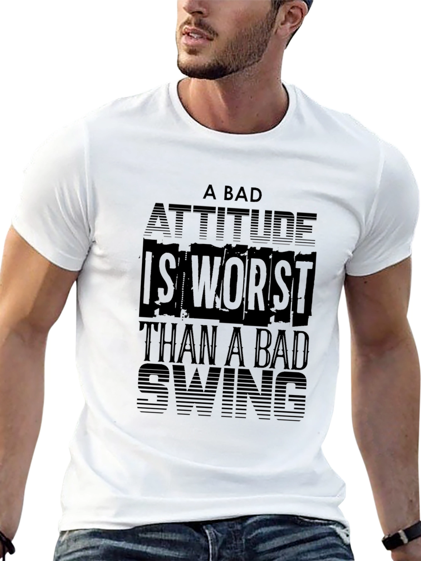 Bad Attitude Worse Than Swing Black T-Shirt