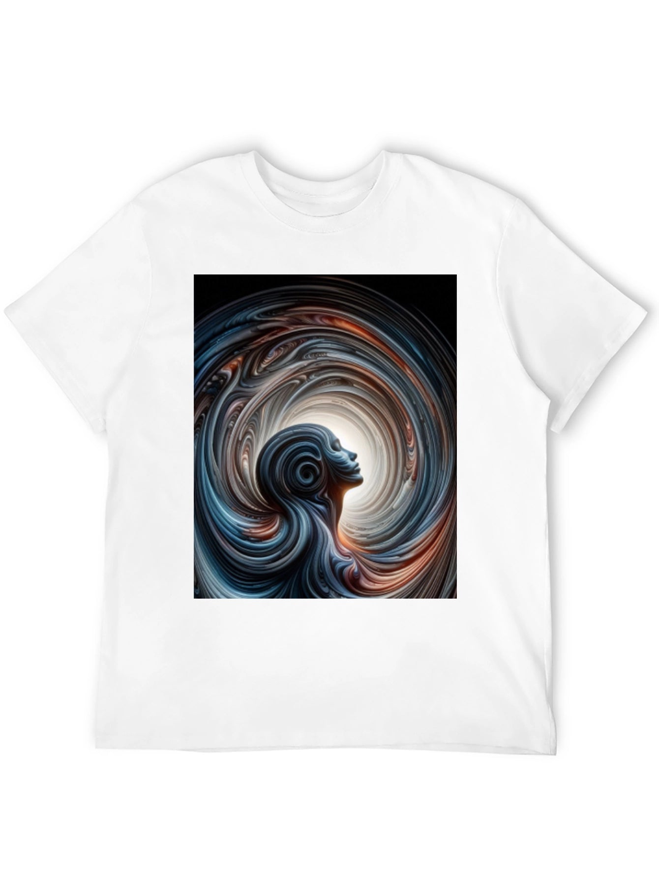Abstract Vortex Graphic Black T-Shirt