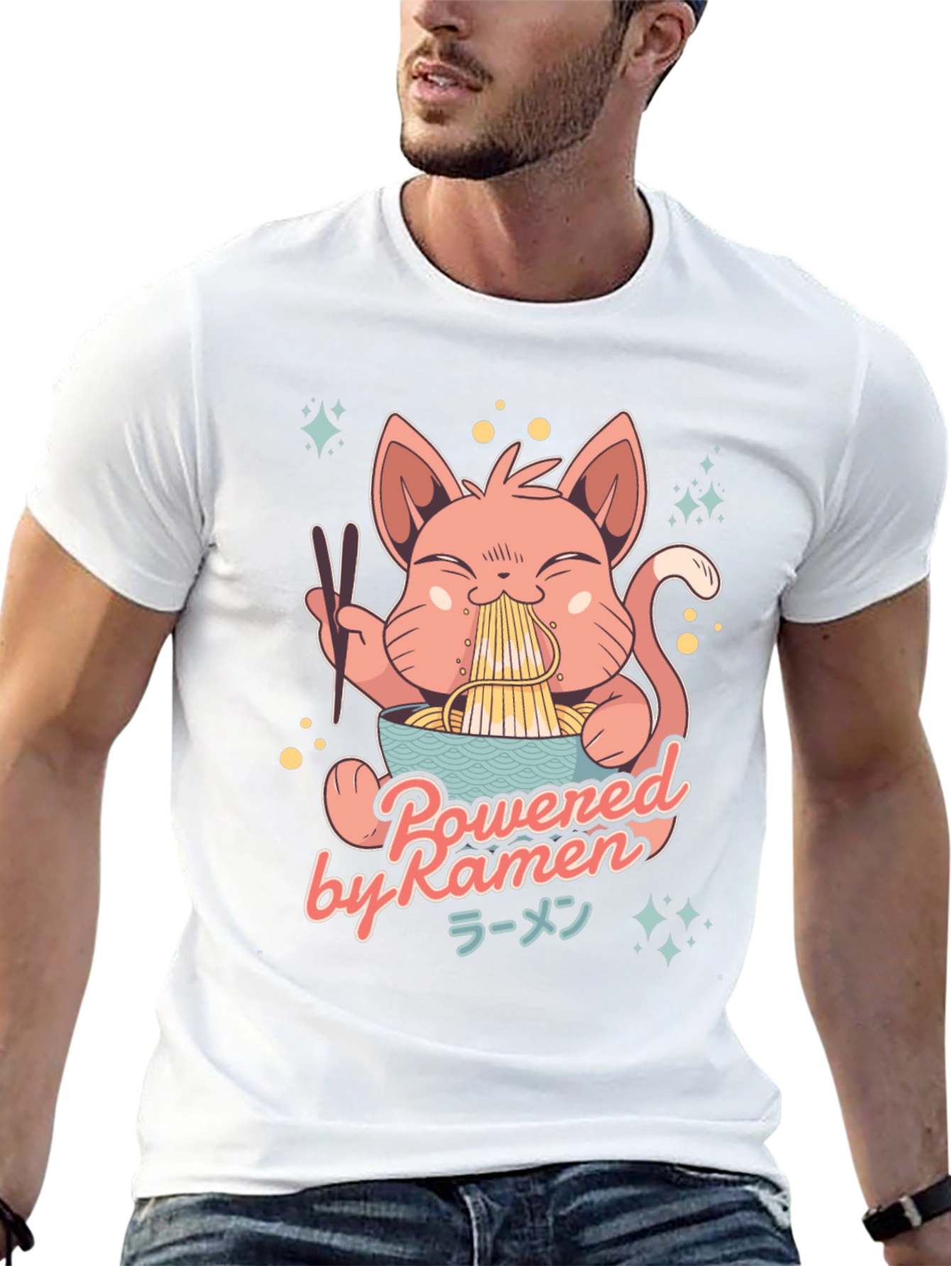 Ramen Cat Graphic T-Shirt