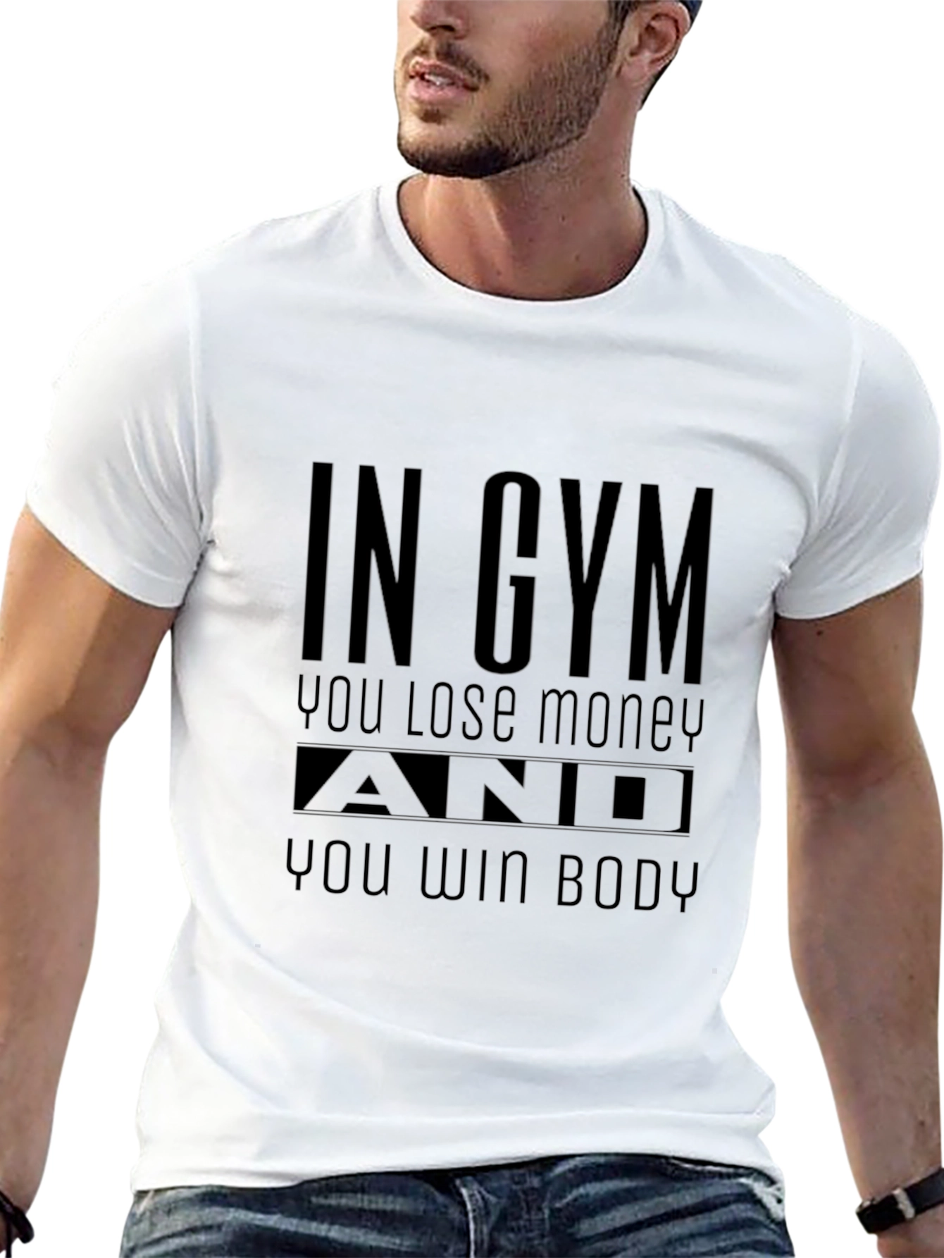 In Gym You Lose Money Win Body Black T-Shirt