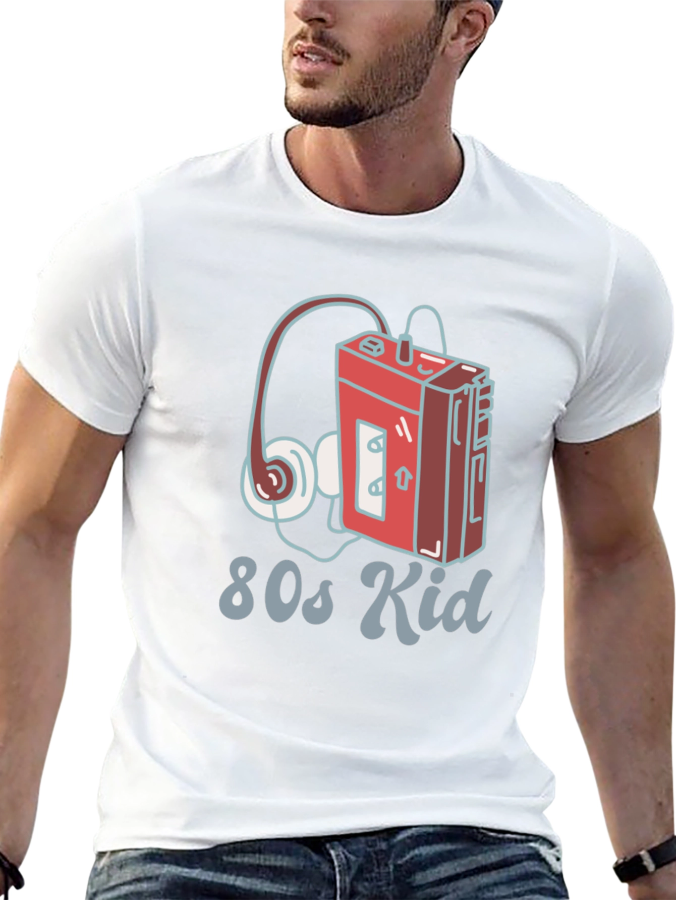 80s Kid Retro Cassette Player Graphic T-Shirt
