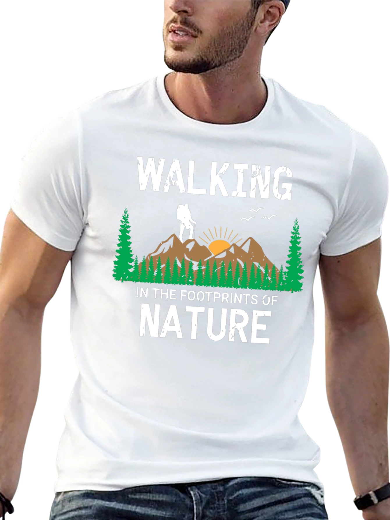Walking in the Footprints of Nature Graphic T-Shirt