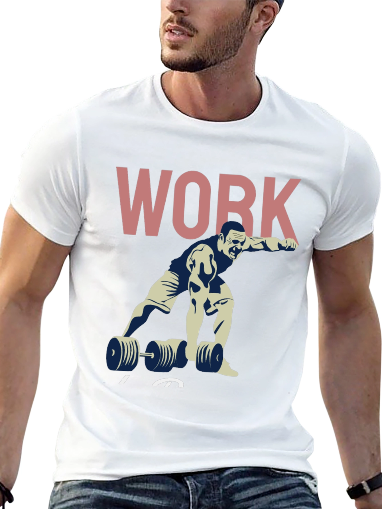 Workout Graphic T-Shirt - Black Cotton Gym Tee