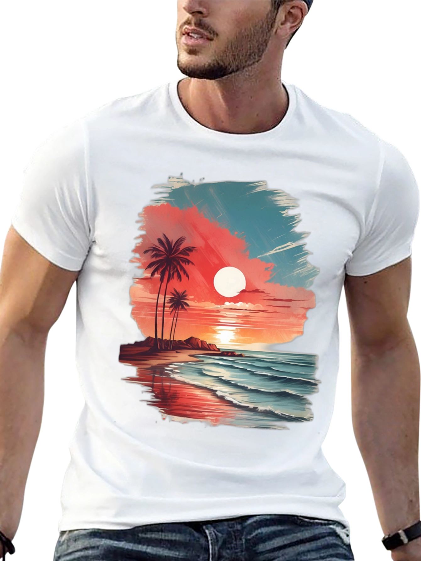 Tropical Sunset Graphic Tee - Island Vibes