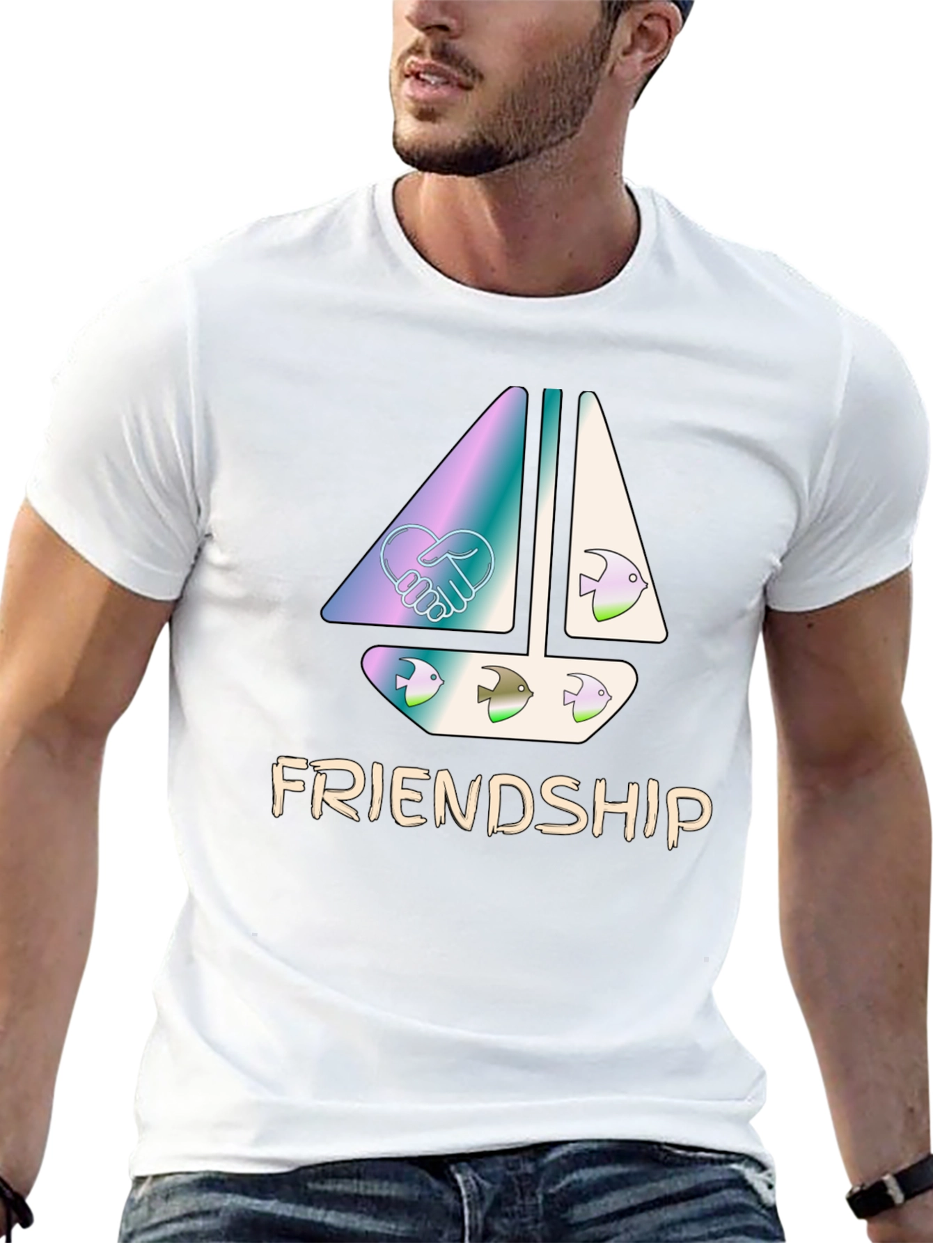 Friendship Sailboat Graphic T-Shirt