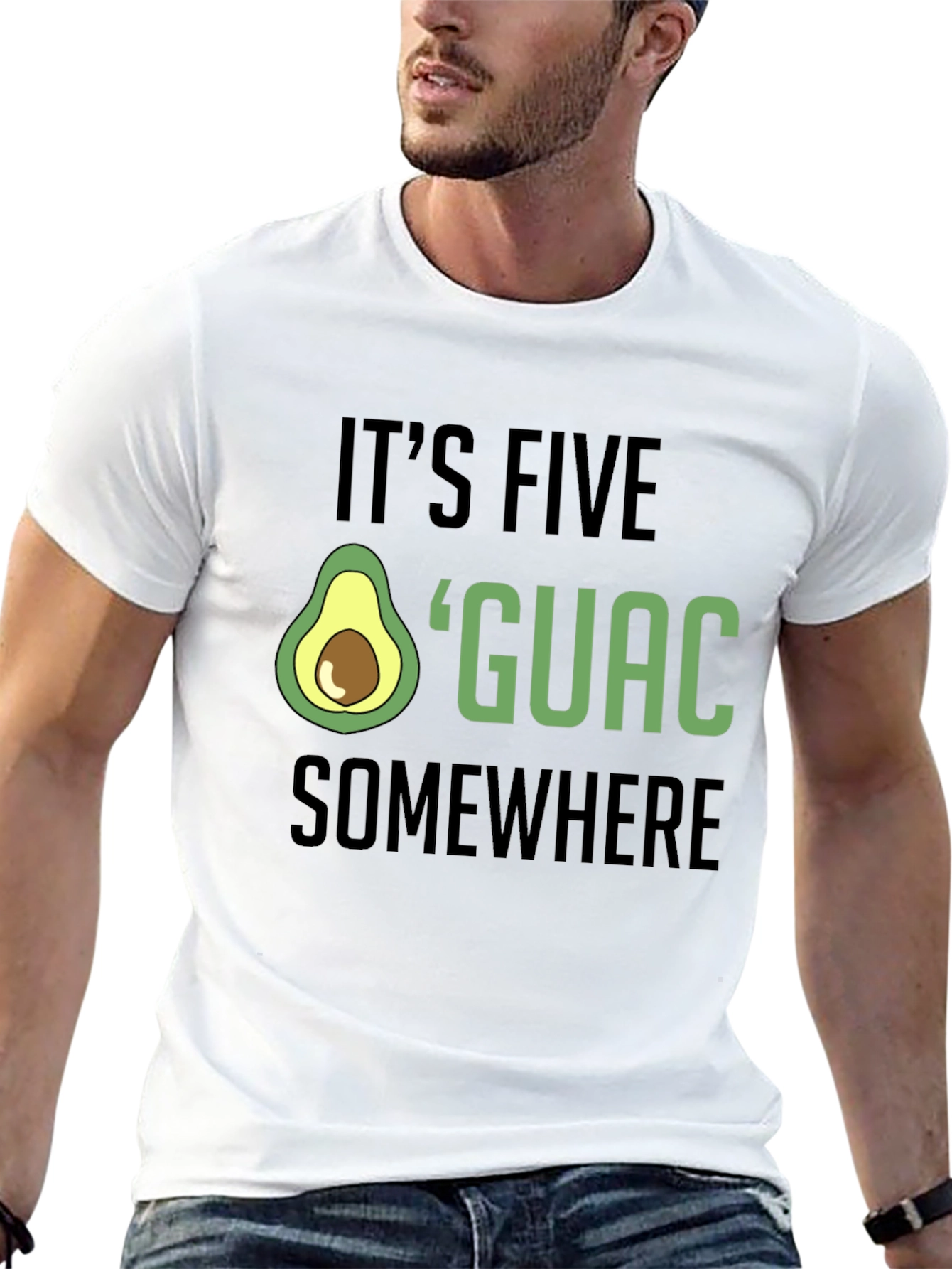 Its Five OGuac Somewhere Mens Black T-Shirt
