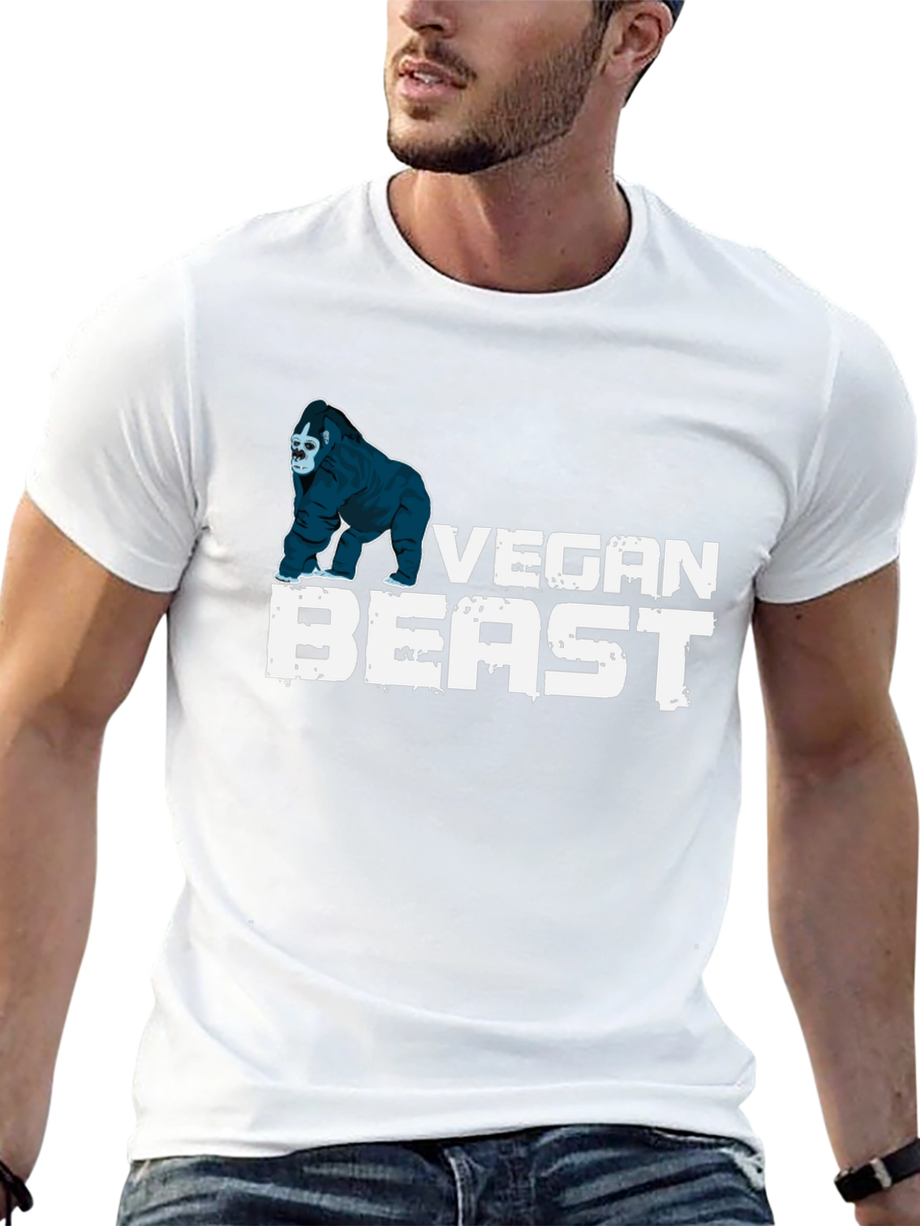 Vegan Beast T-Shirt - Gorilla Design Black
