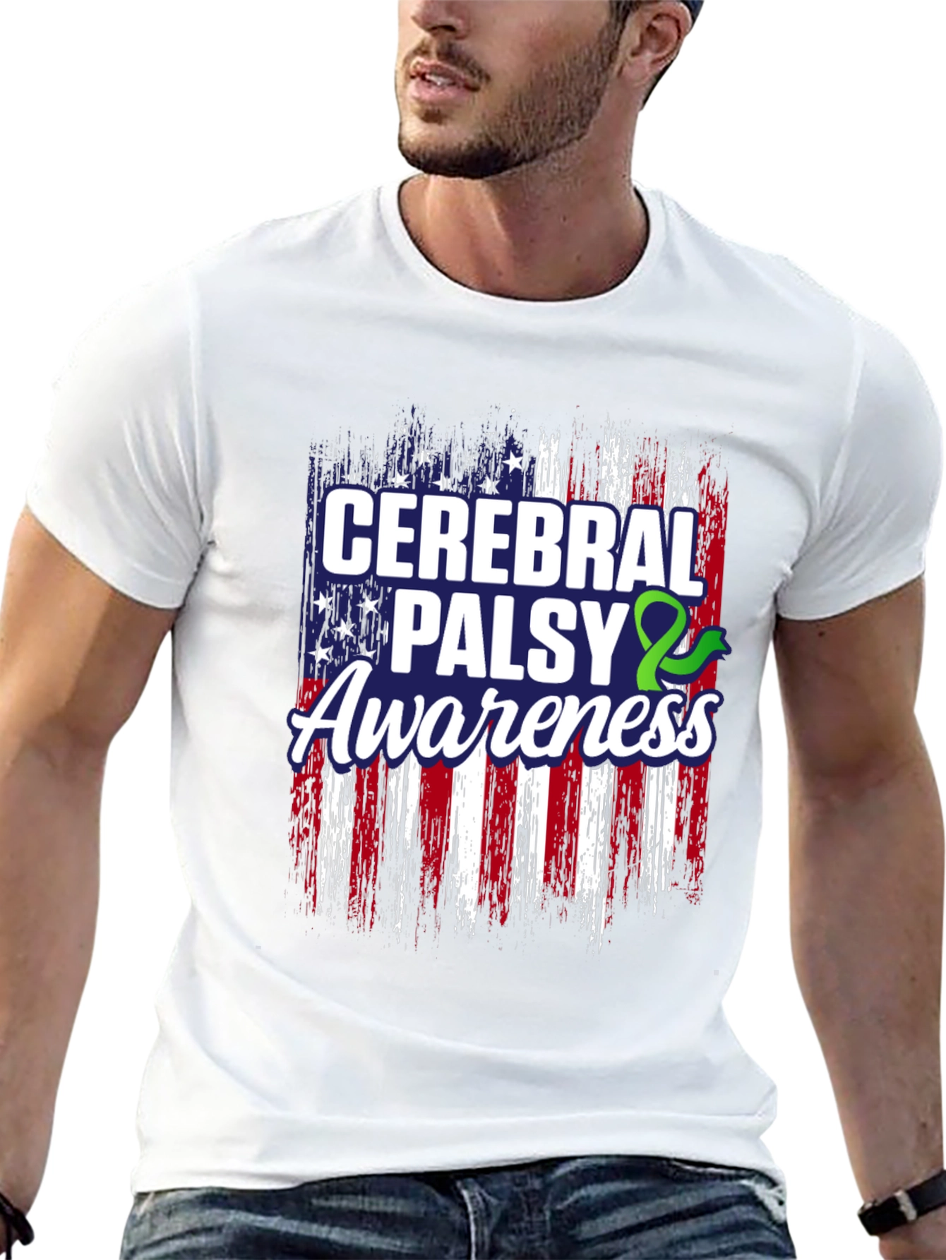 Cerebral Palsy Awareness American Flag T-Shirt