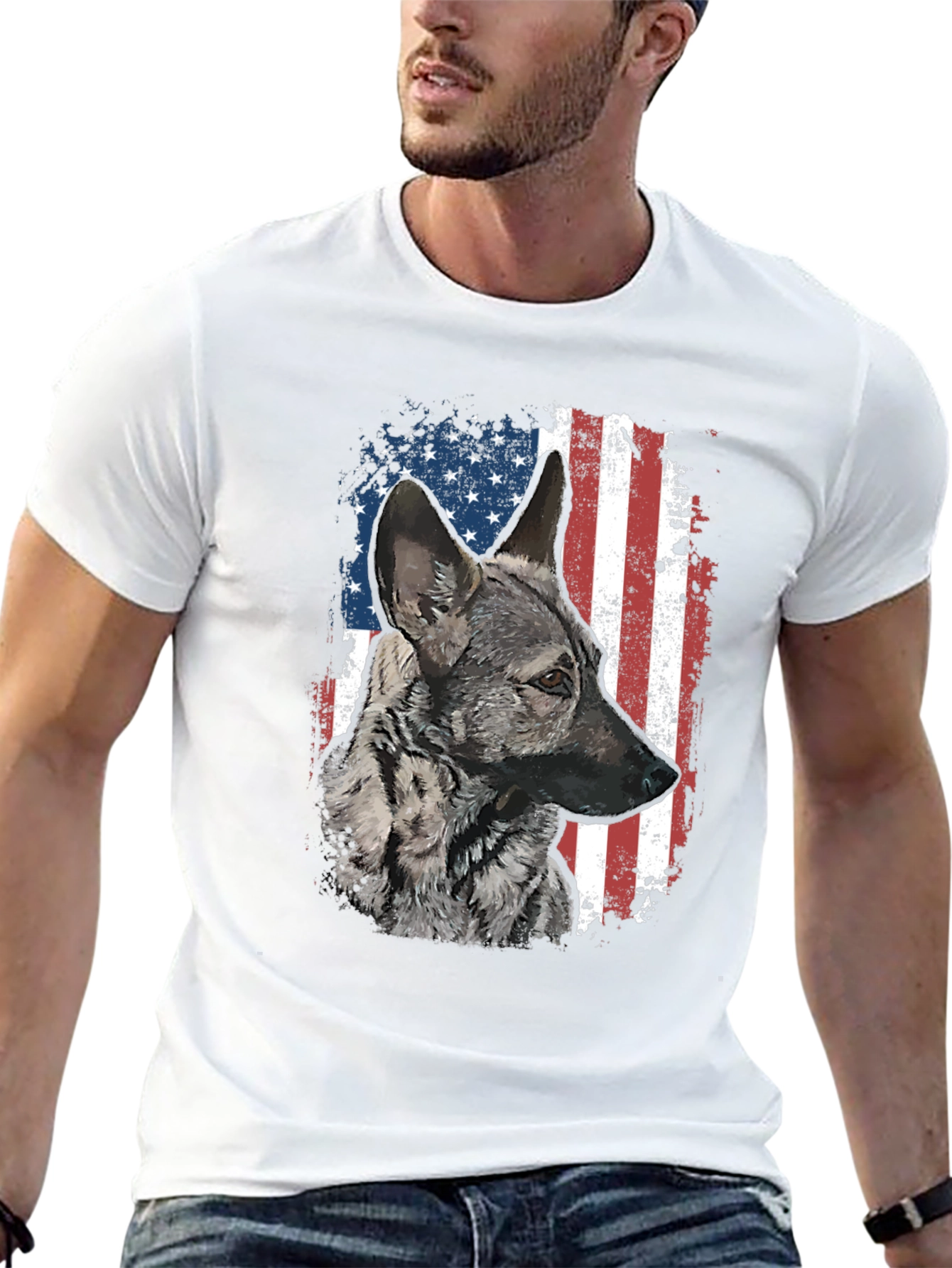 Patriotic German Shepherd Graphic Tee