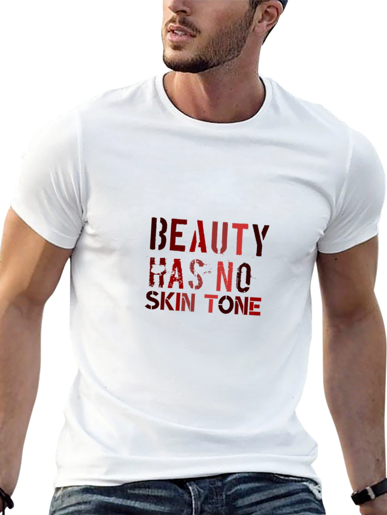Beauty Has No Skin Tone Black Graphic Tee