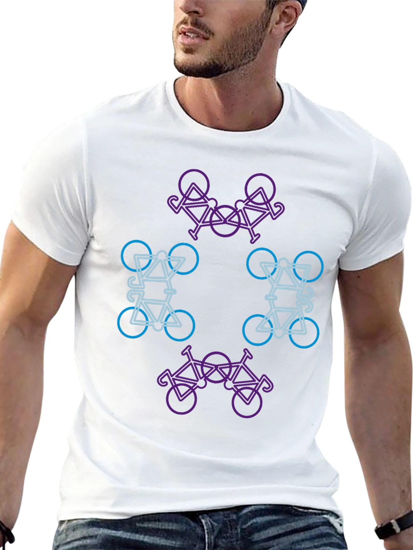Abstract Bike Graphic T-Shirt - Modern Design