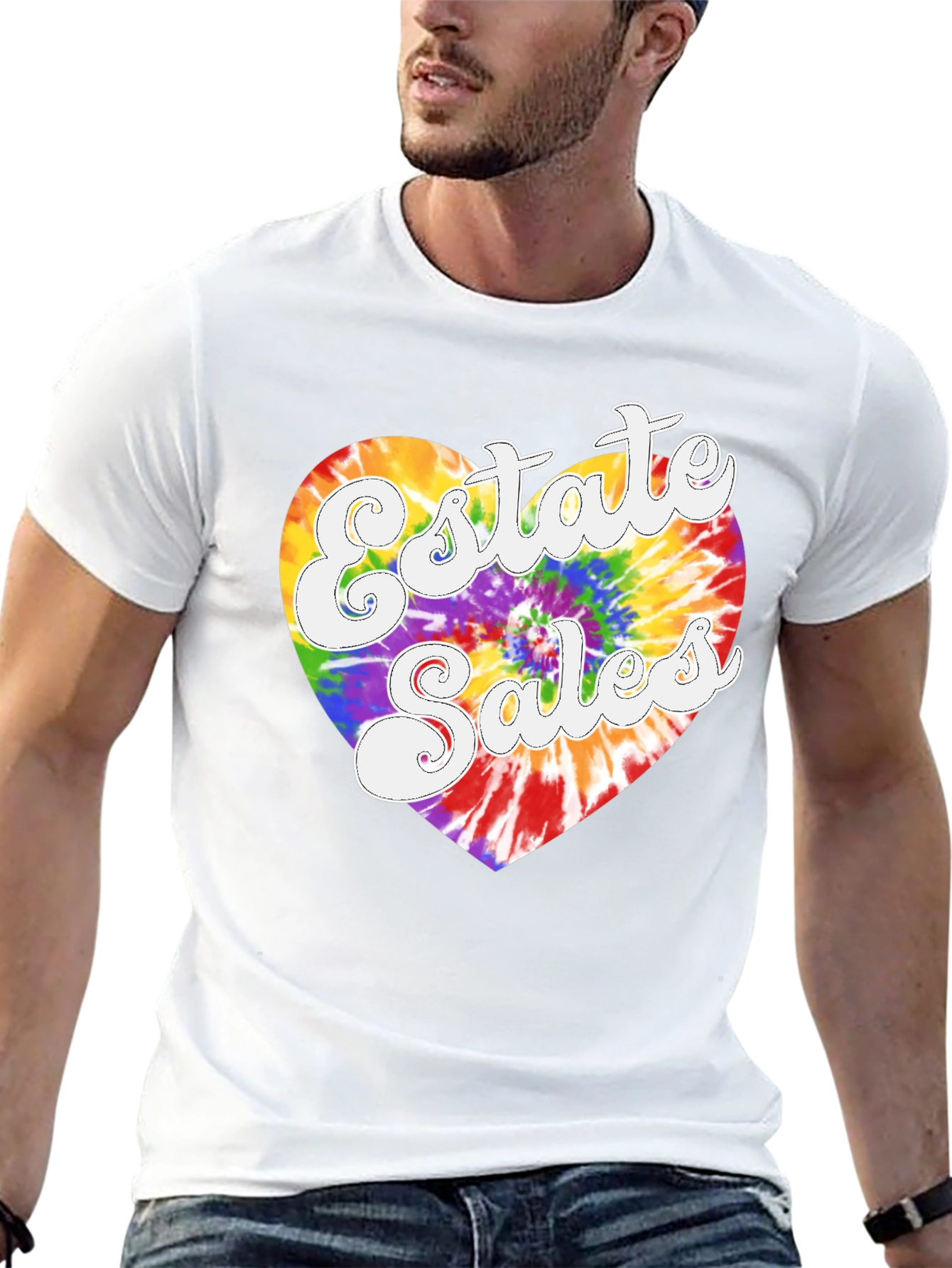 Estate Sales Tie Dye Heart T-Shirt