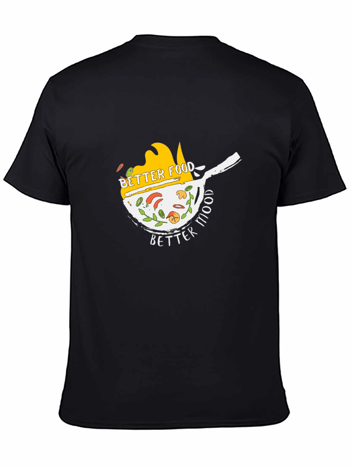 Better Food Better Mood Black T-Shirt