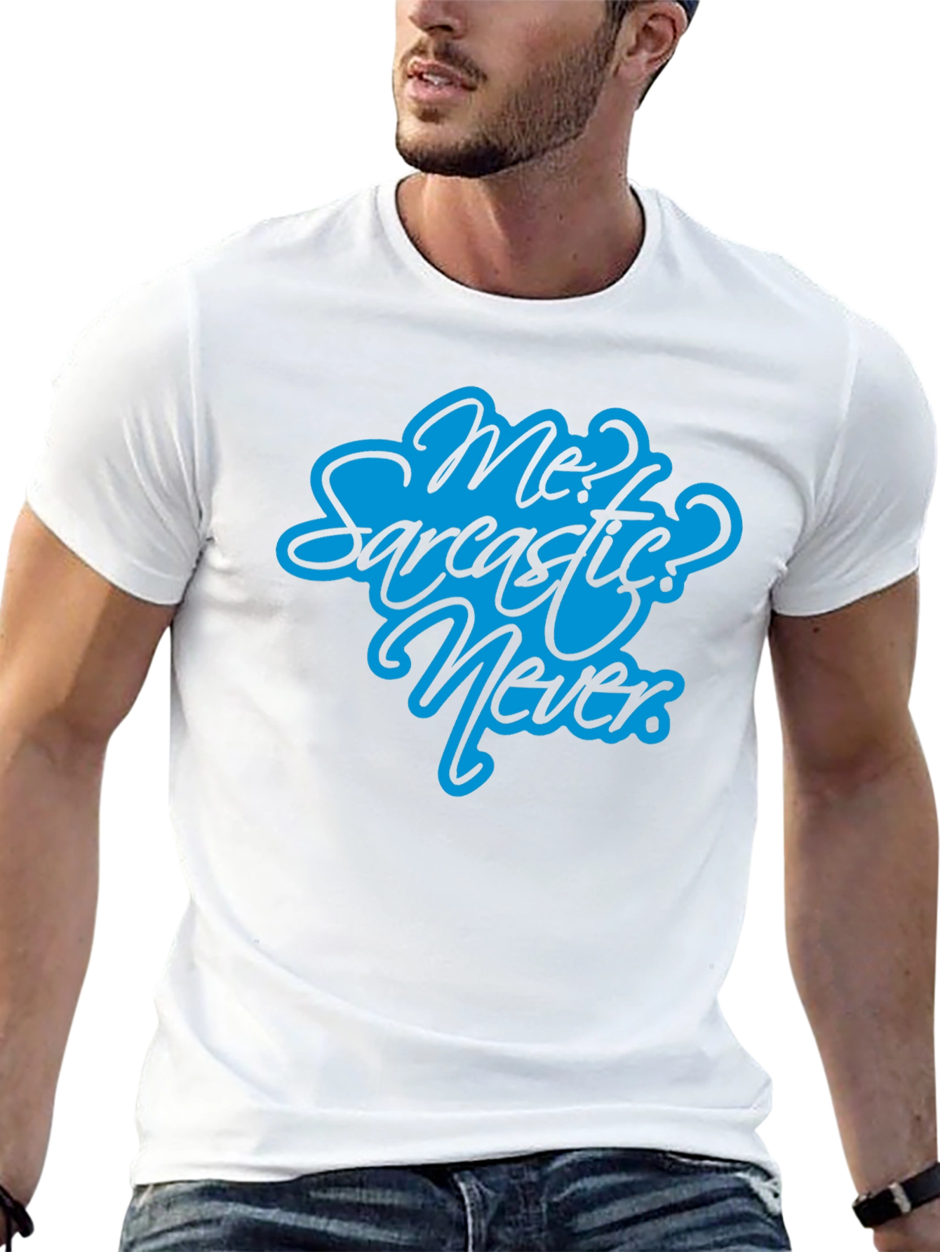 Sarcastic? Never Black T-Shirt - Funny Graphic Tee