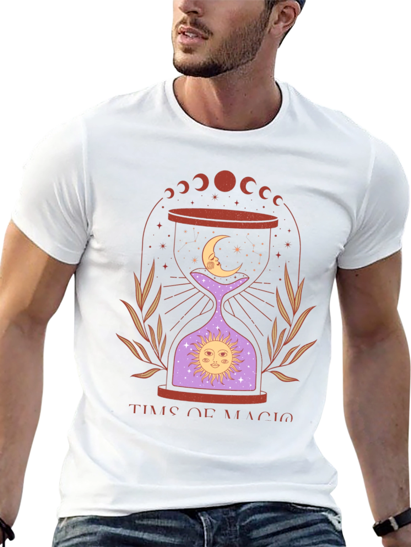 Time of Magic Graphic Tee - Mystical Hourglass Design