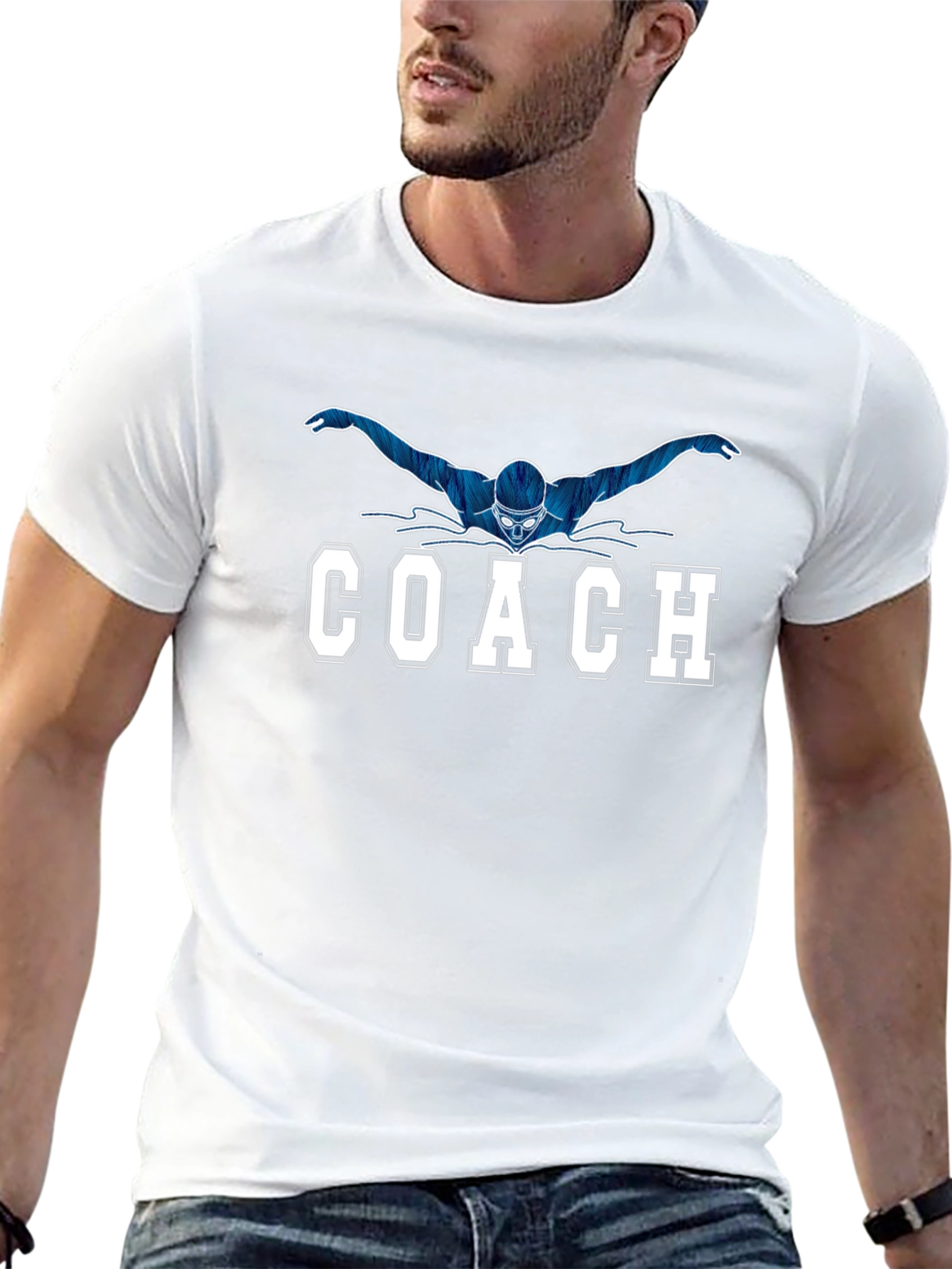 Swimmer Coach Graphic T-Shirt