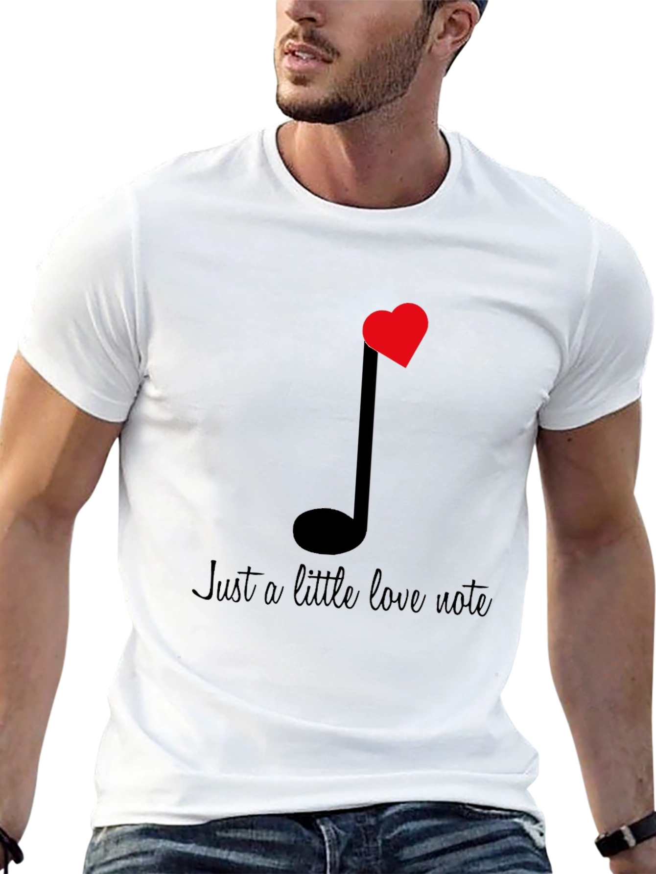 Love Note Graphic Tee - Black Cotton T-Shirt