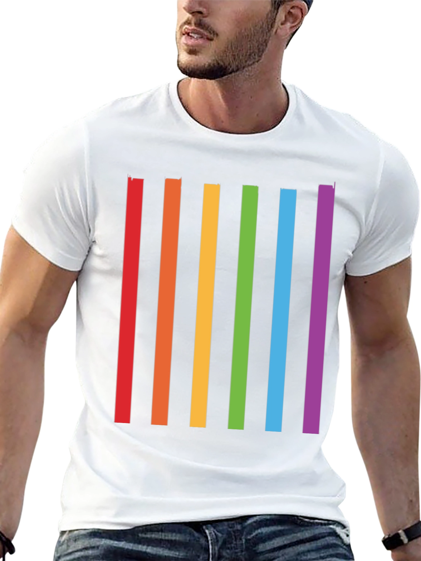 Rainbow Stripes Graphic T-Shirt