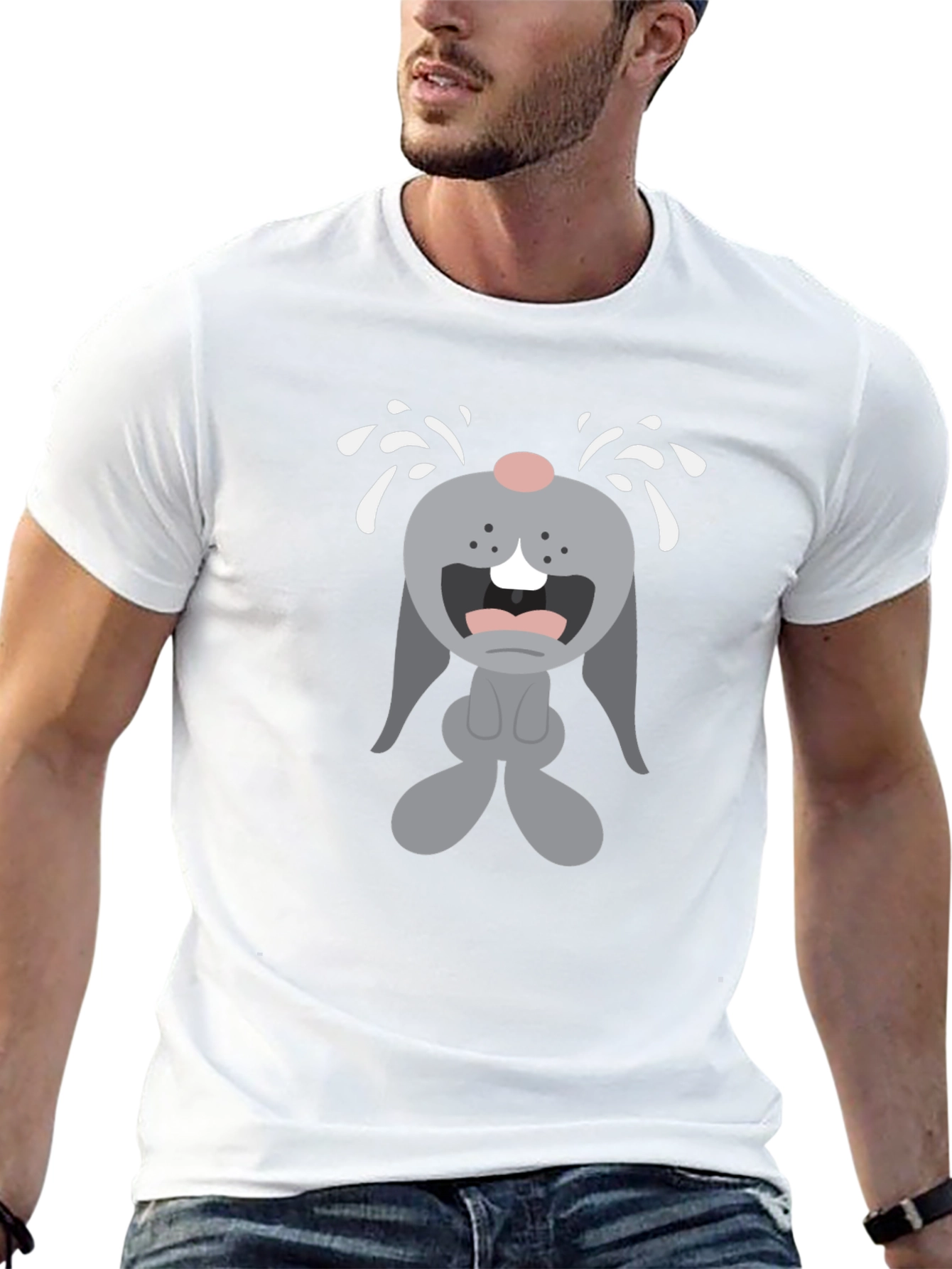 Crybaby Bunny Graphic Tee - Black Cotton T-Shirt